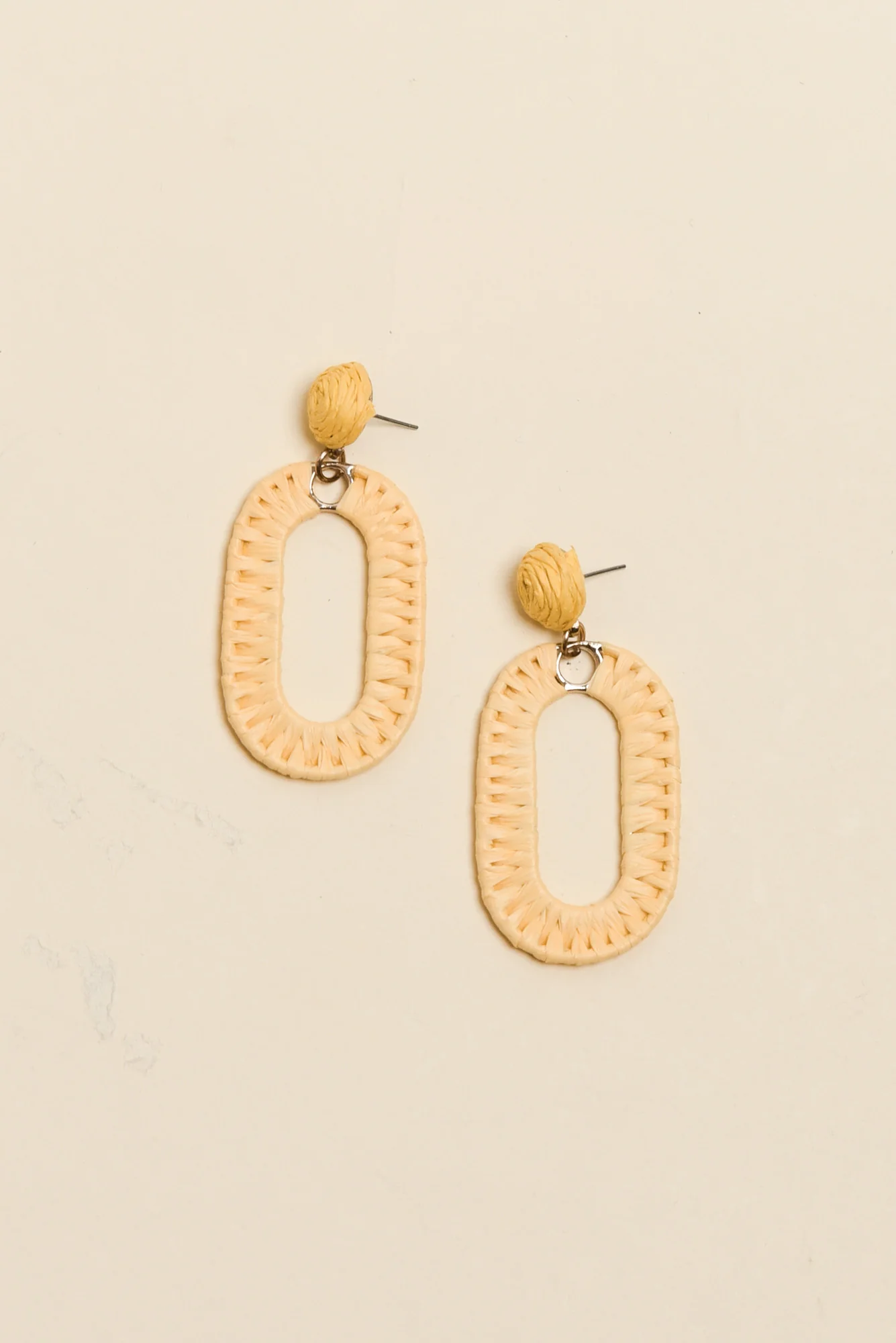 Abeni Yellow Straw Drop Earrings