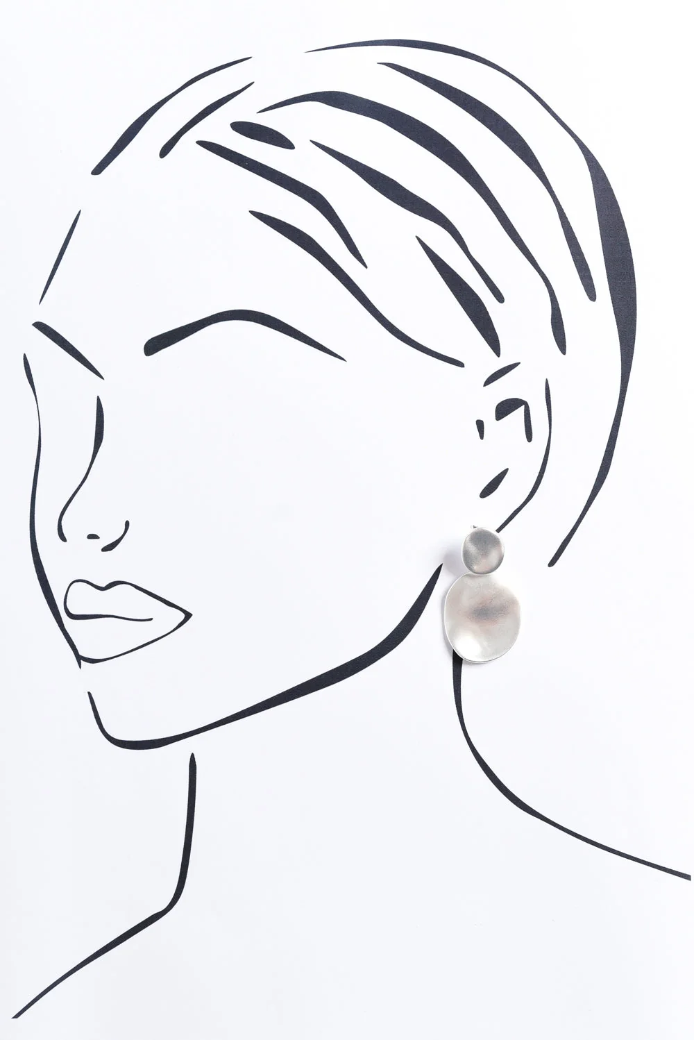 Ackley Silver Oval Earrings - Image 2