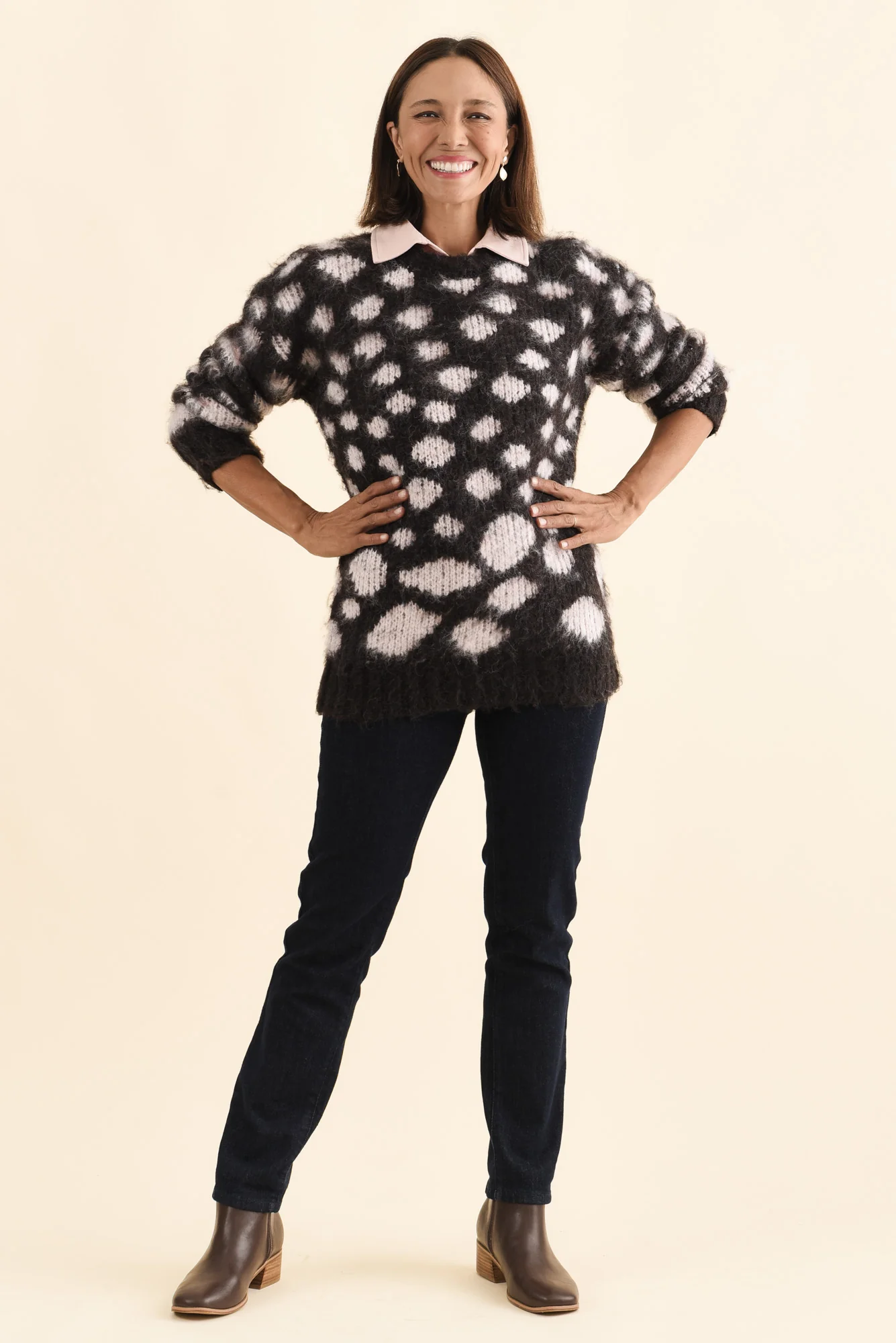 Adams Brown Spot Knit Jumper - Image 6