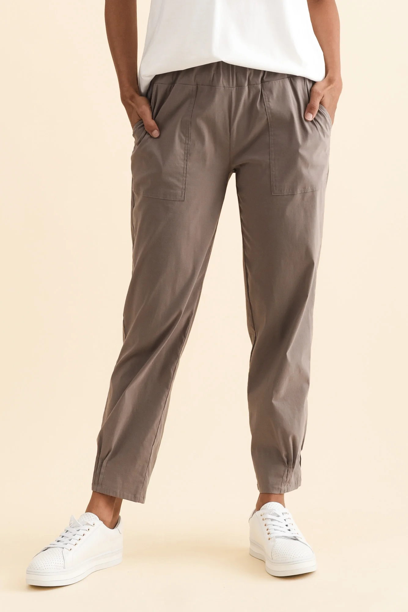 Air-Lite Taupe Stretch Pocket Pants - Image 3