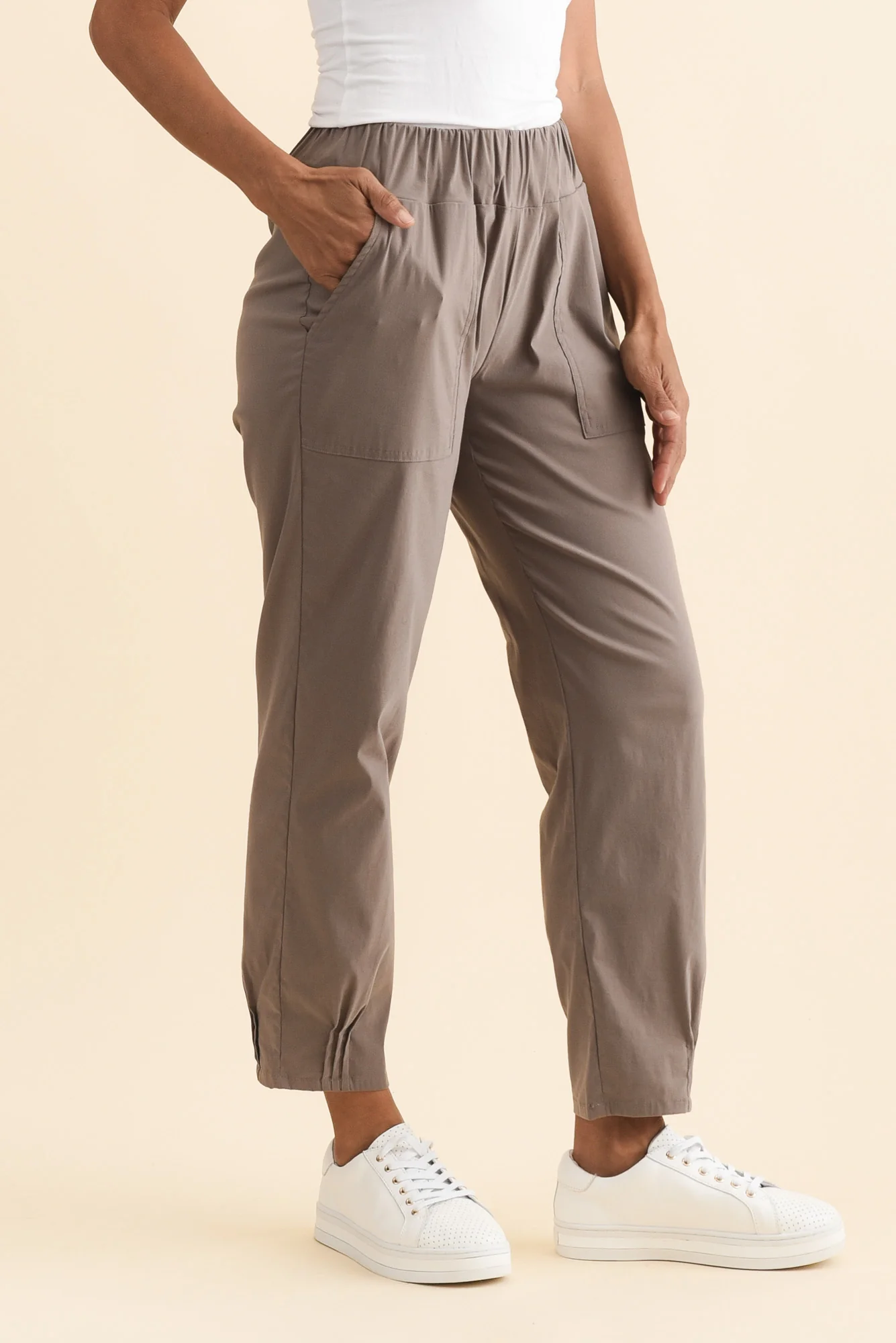 Air-Lite Taupe Stretch Pocket Pants - Image 5