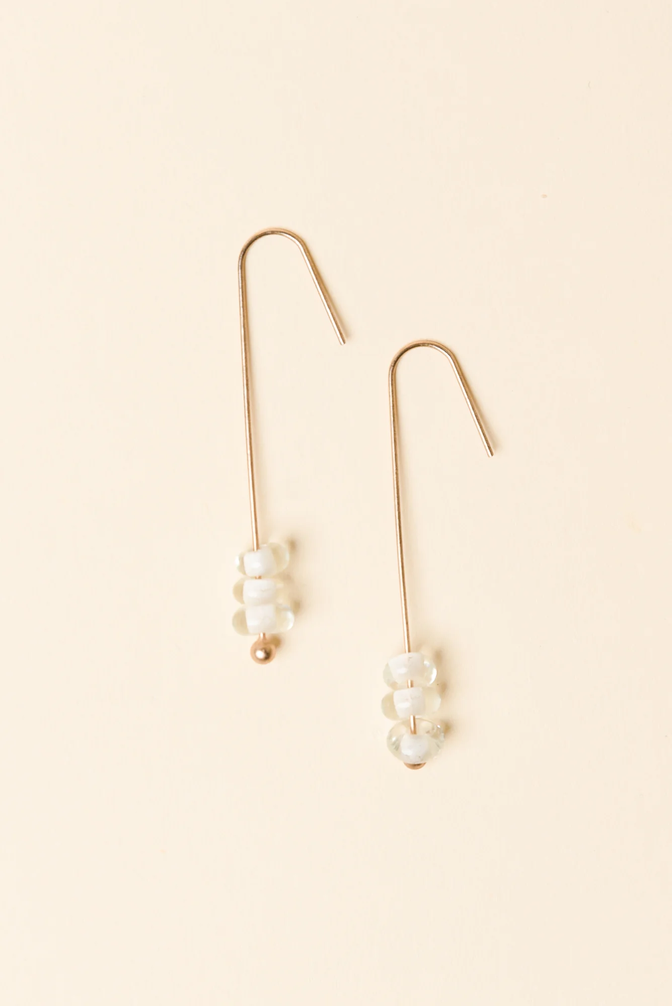 Akayla Gold Glass Beaded Hook Earrings