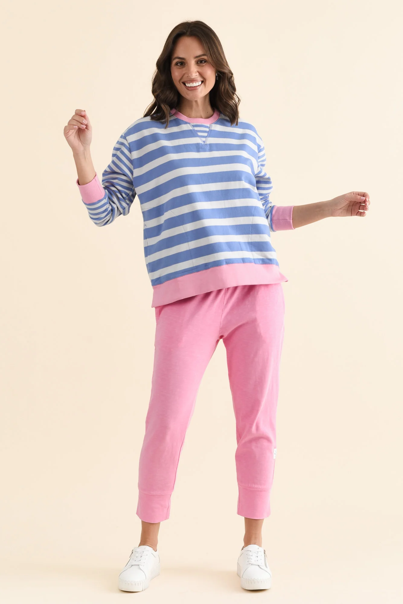 All Sorts Blue Stripe Crewneck Sweatshirt - Image 2