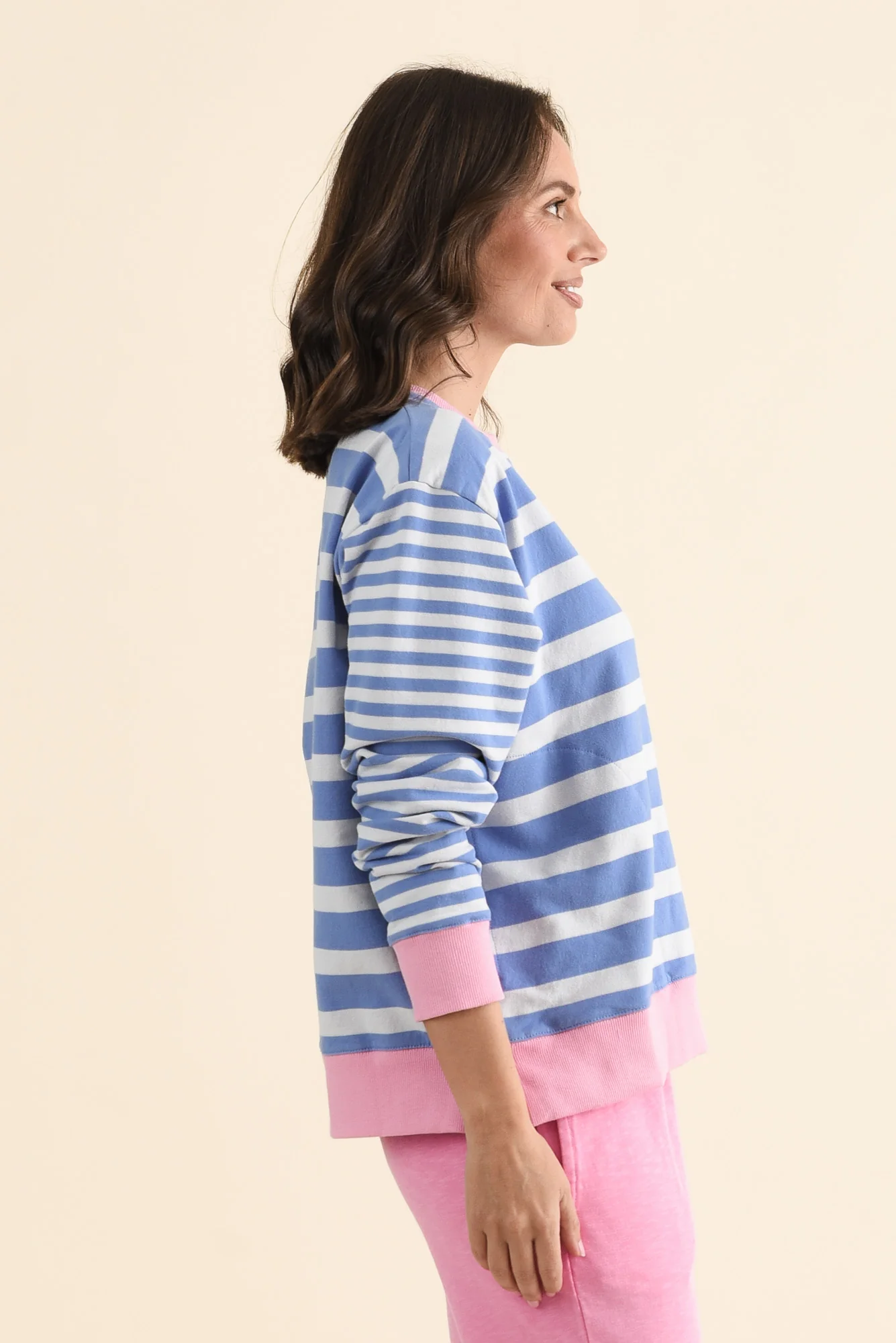 All Sorts Blue Stripe Crewneck Sweatshirt - Image 3