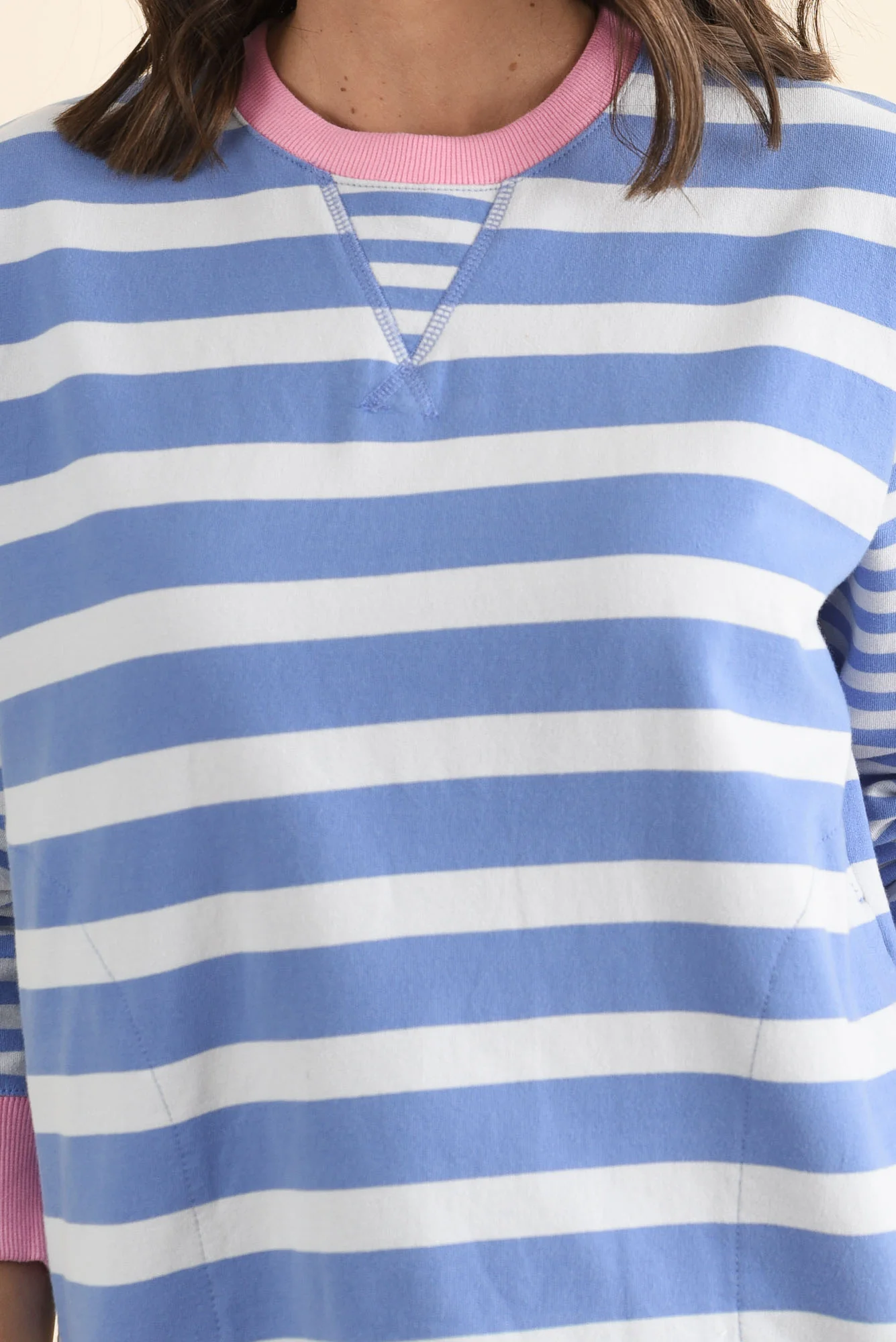 All Sorts Blue Stripe Crewneck Sweatshirt - Image 5