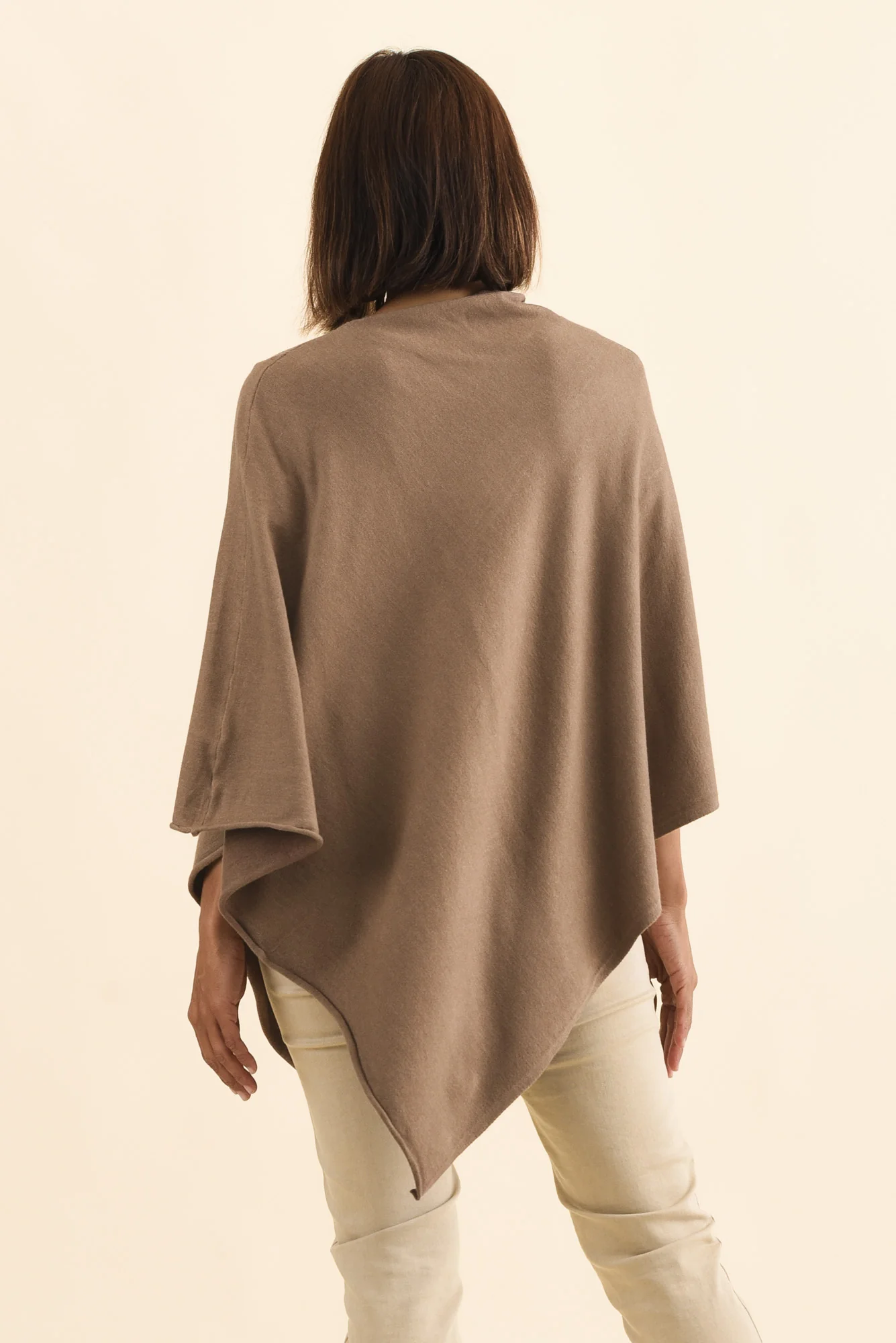 Amy Chocolate Wool Blend Poncho - Image 5