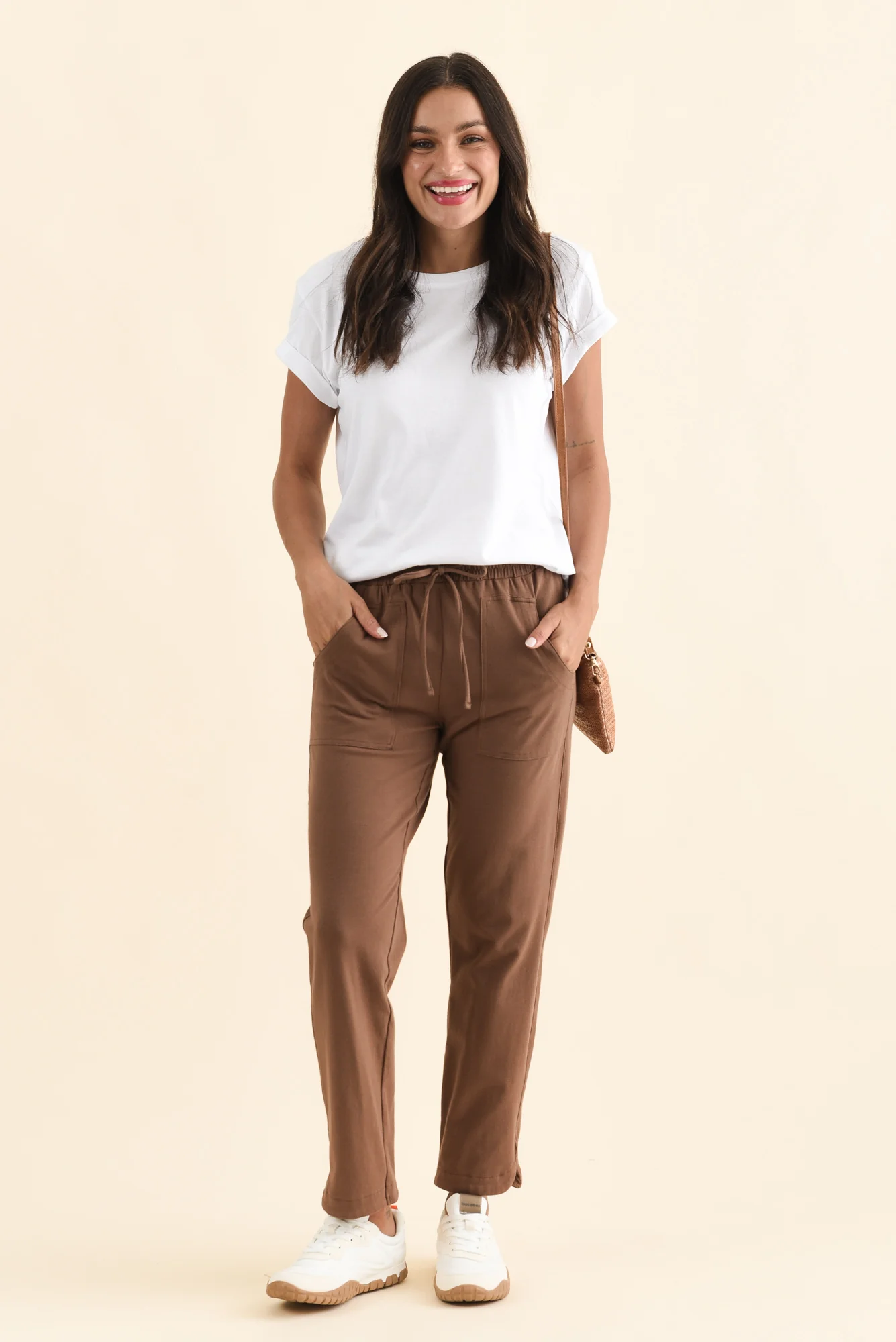 Angie Brown Cotton Drawstring Pants - Image 2