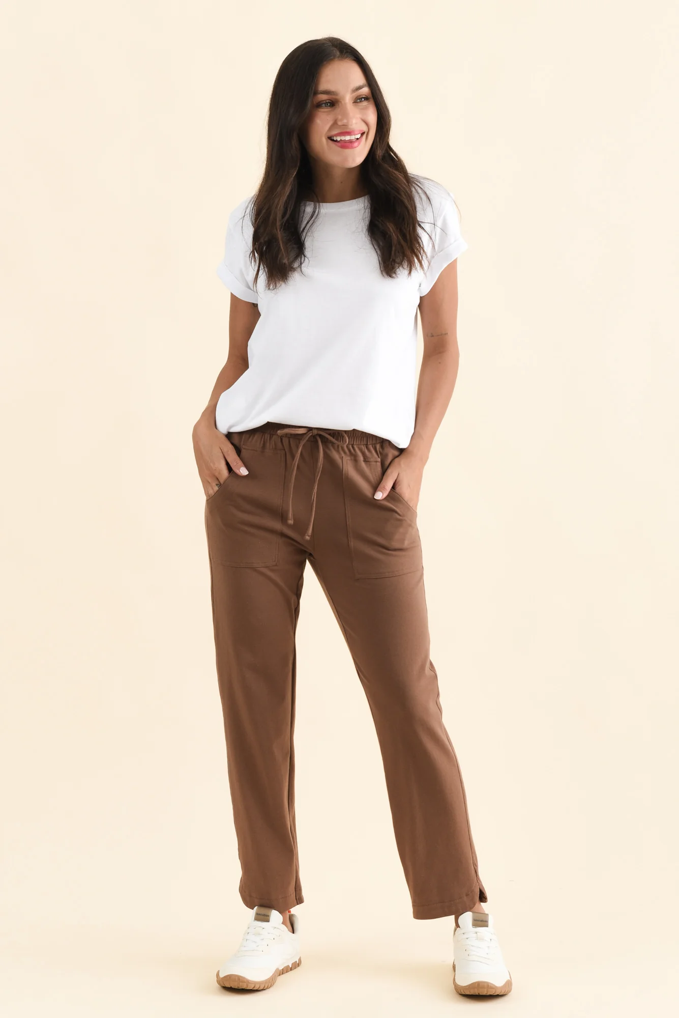 Angie Brown Cotton Drawstring Pants - Image 6