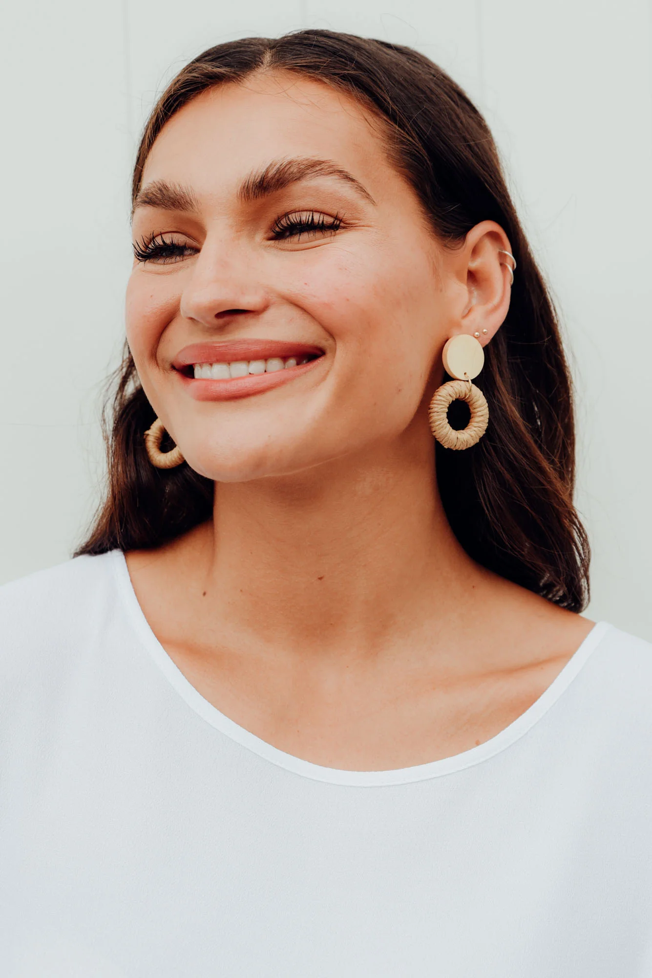 Arli Tan Woven Earrings - Image 2