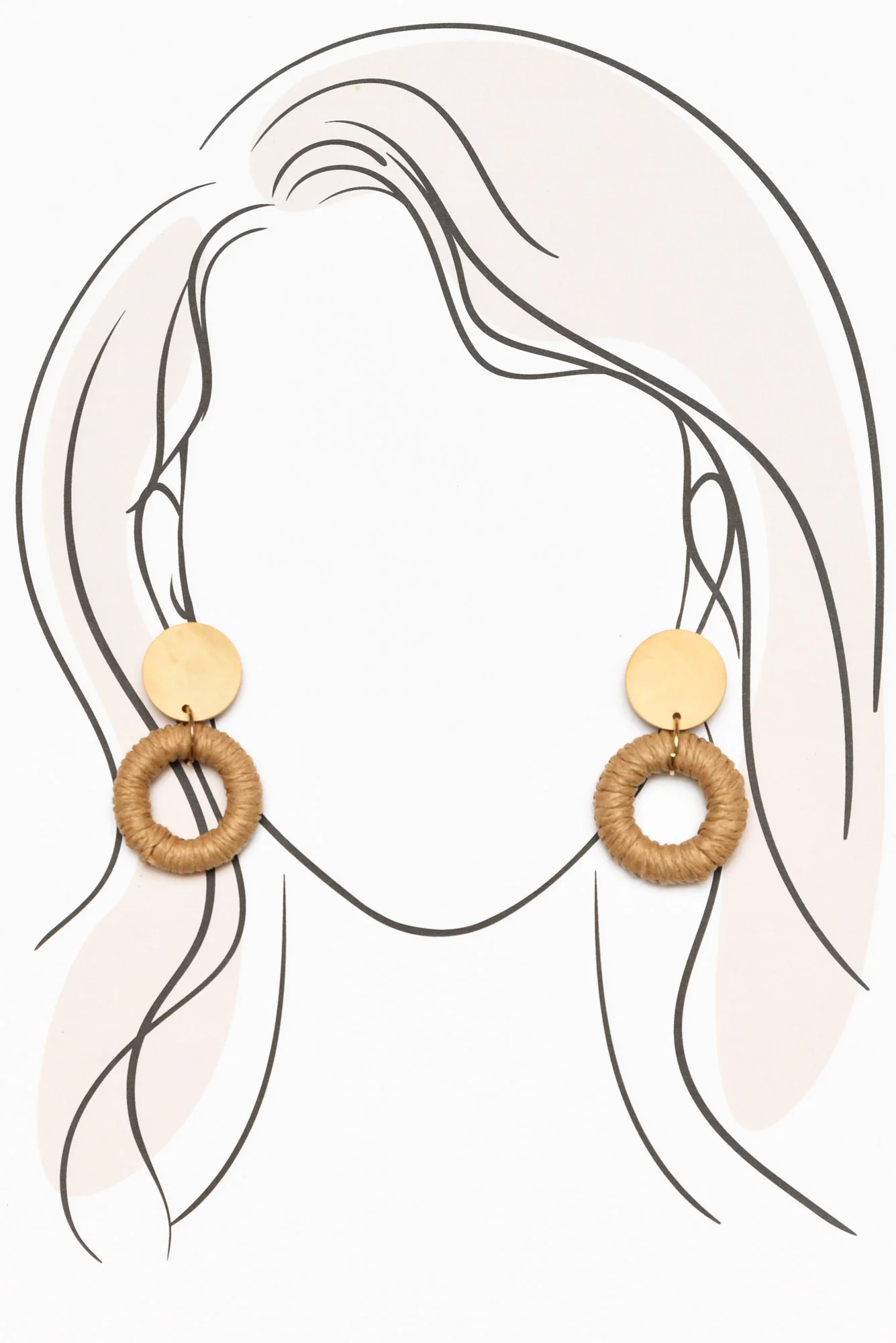Arli Tan Woven Earrings - Image 3