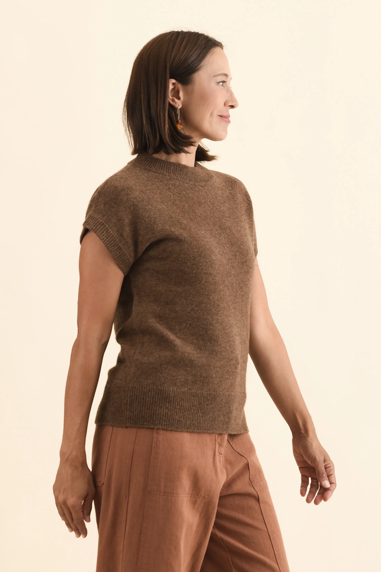 Astor Mocha Yak Wool Knit Top - Image 3
