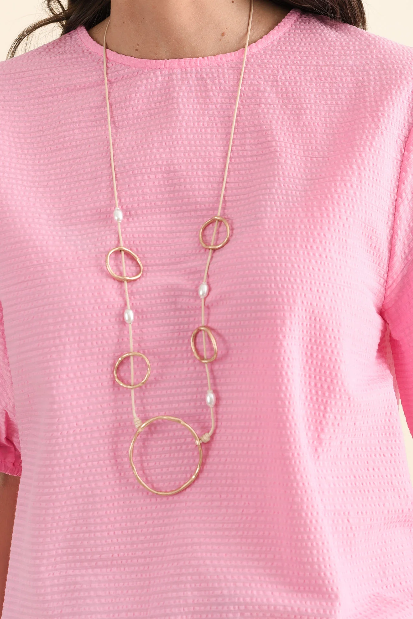 Astrid Pink Cotton Textured Top - Image 5