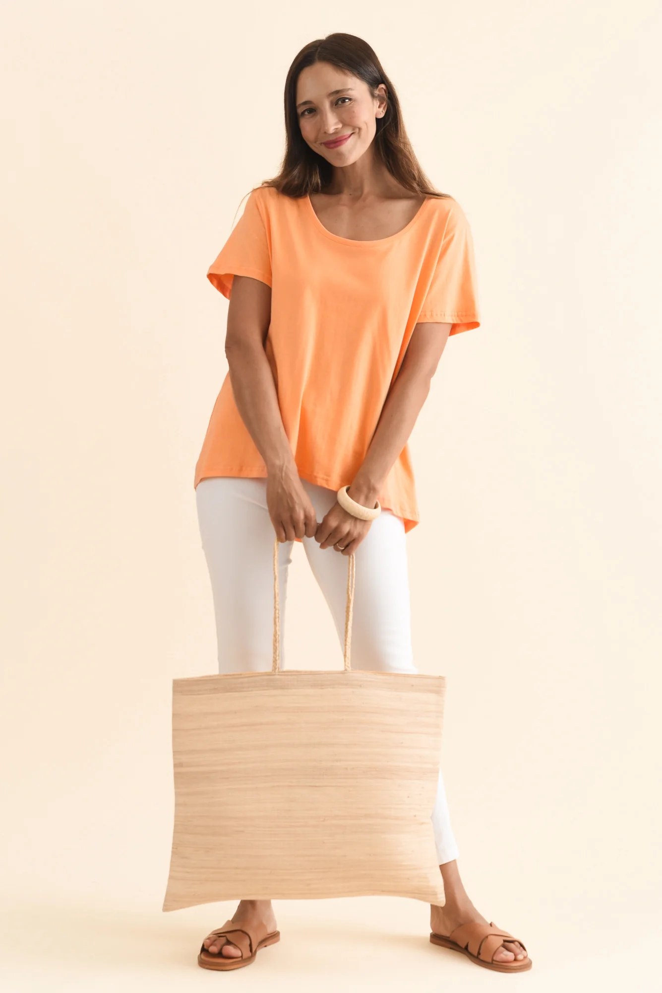 Beau Orange Cotton Tee - Image 2