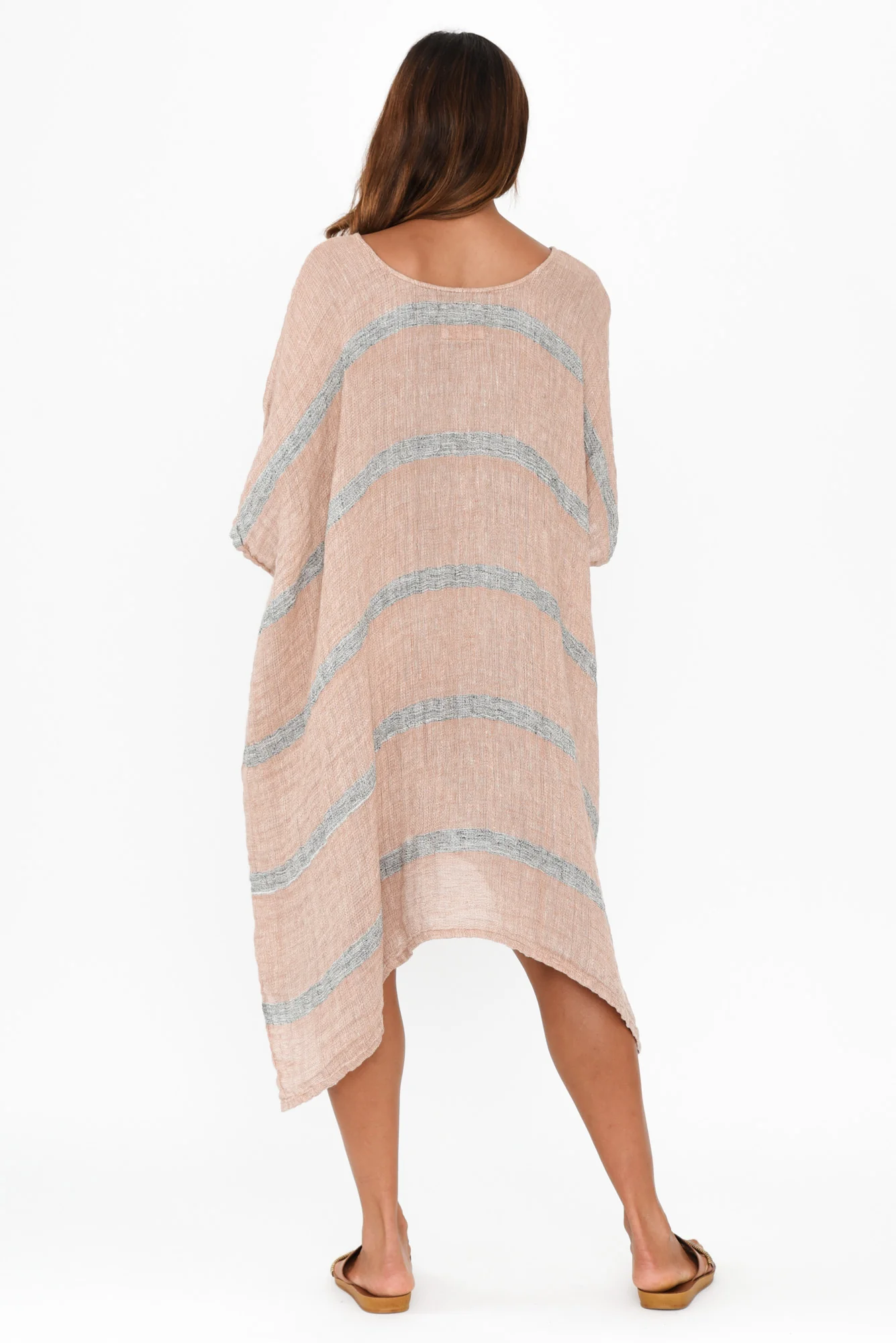 Belize Pink Stripe Linen Kaftan - Image 5
