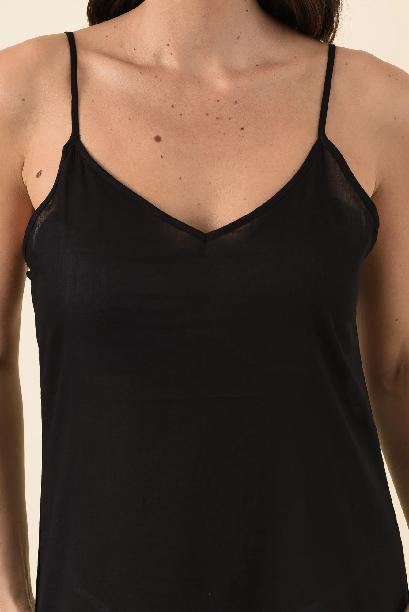 Black Cotton Maxi Slip Dress - Image 5