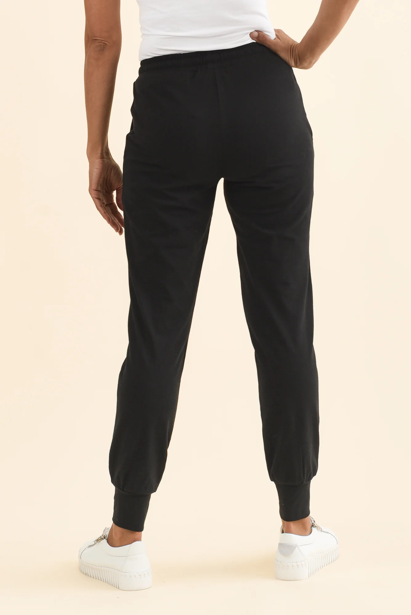 Black Cotton Everyday Tie Sweatpants - Image 6