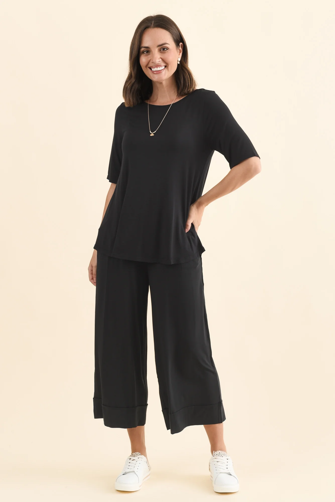 Buttery Black Half Sleeve Tee - Image 6