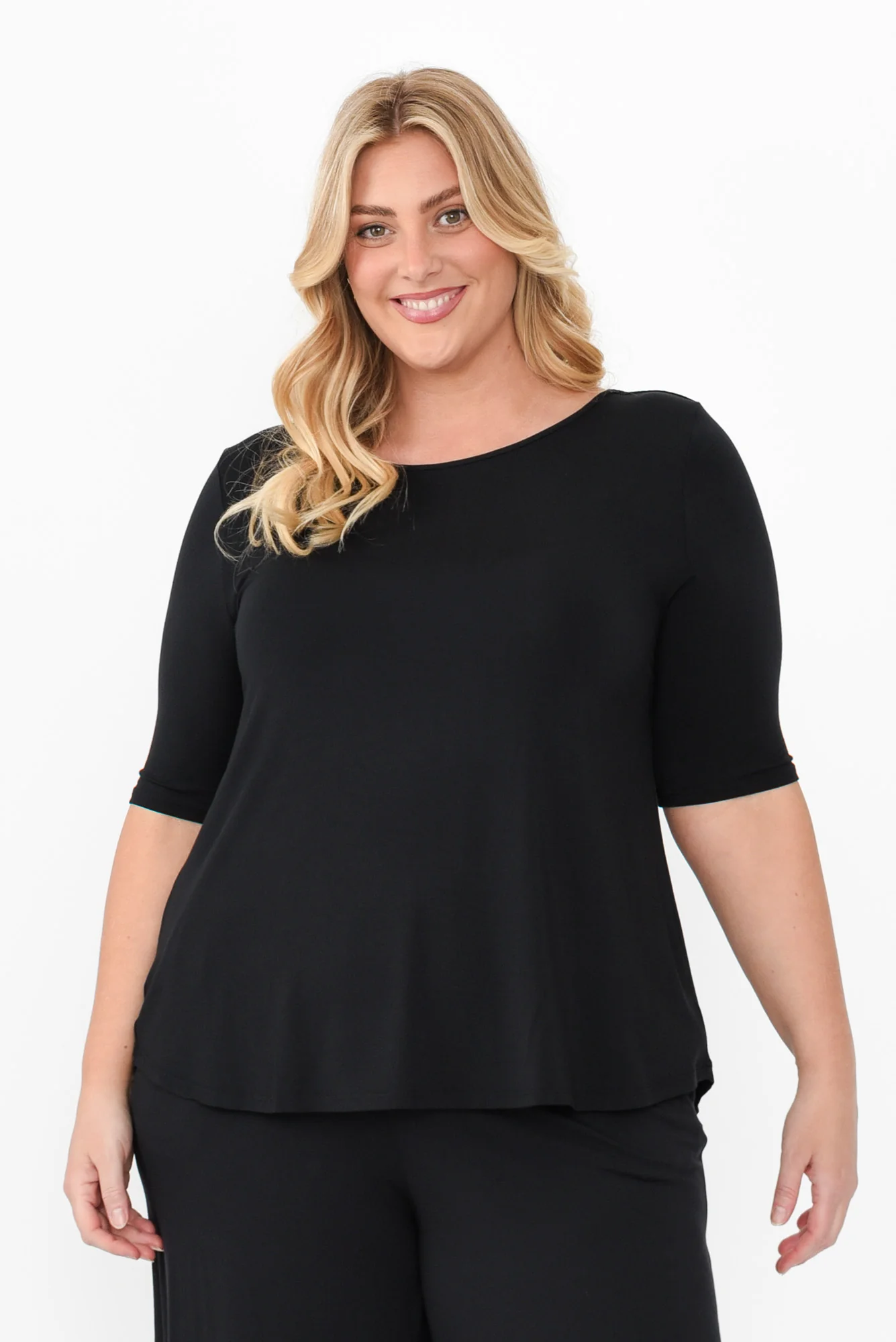 Buttery Black Half Sleeve Tee - Image 7
