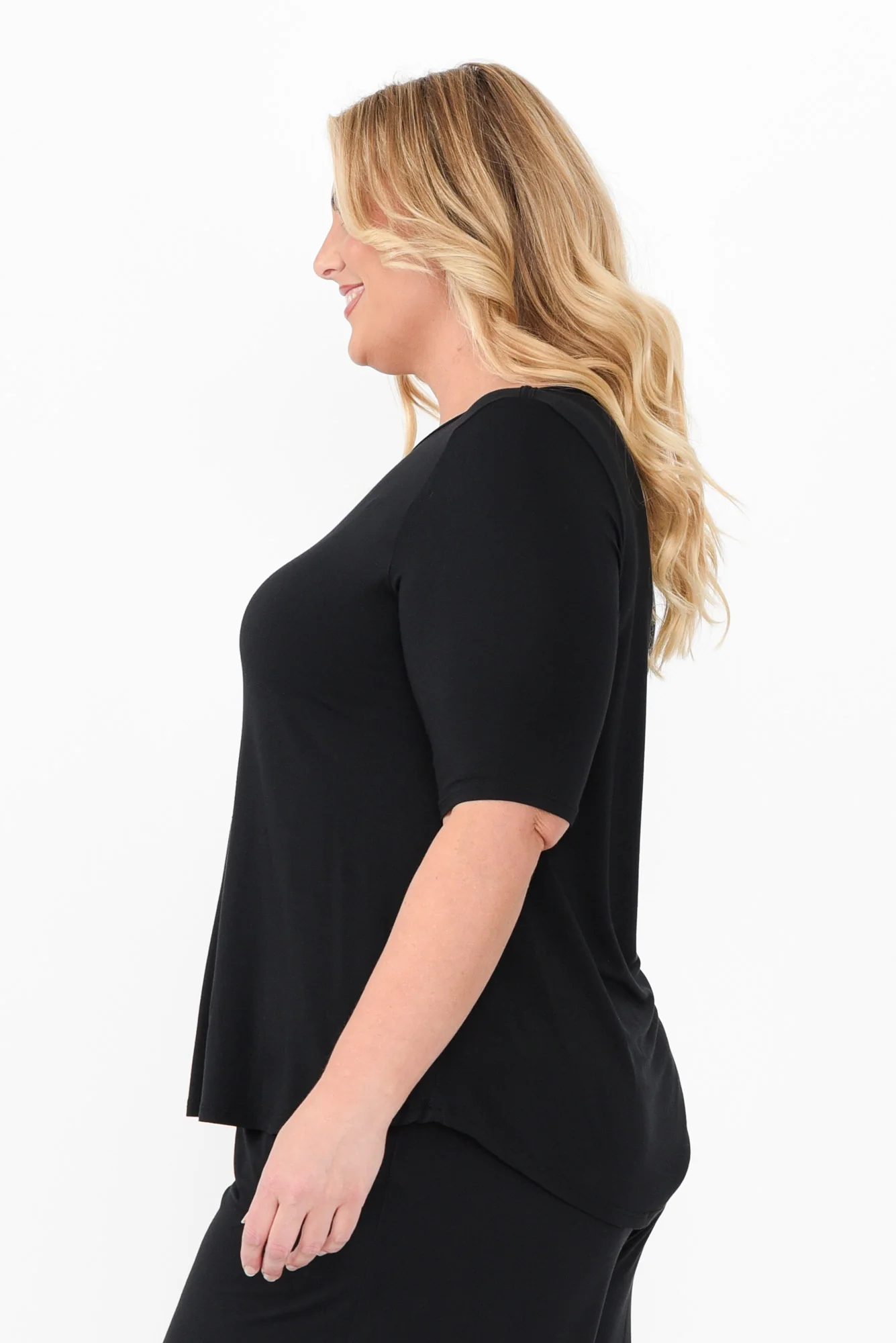 Buttery Black Half Sleeve Tee - Image 9