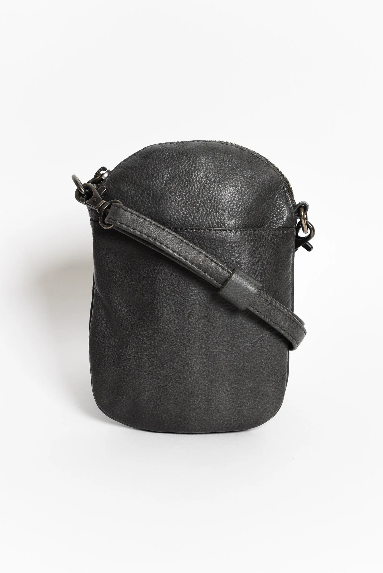 Bobbi Charcoal Leather Crossbody Bag - Image 2
