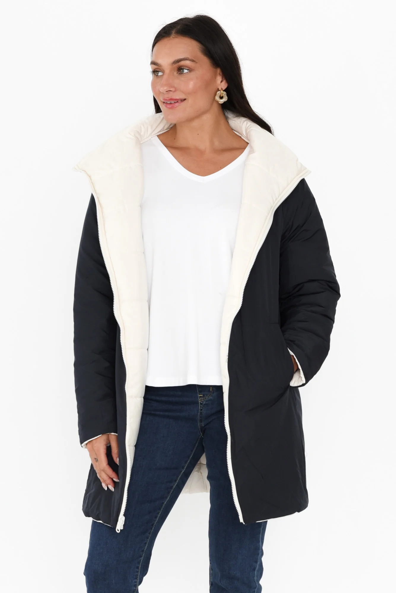 Bowral Ivory Reversible Puffer Jacket - Image 7