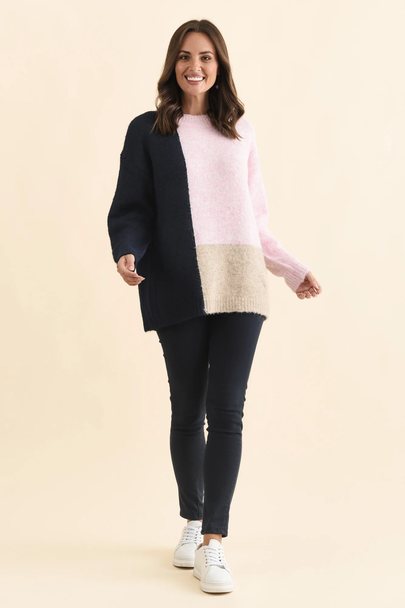 Cadence Pink Splice Knit Jumper - Image 2
