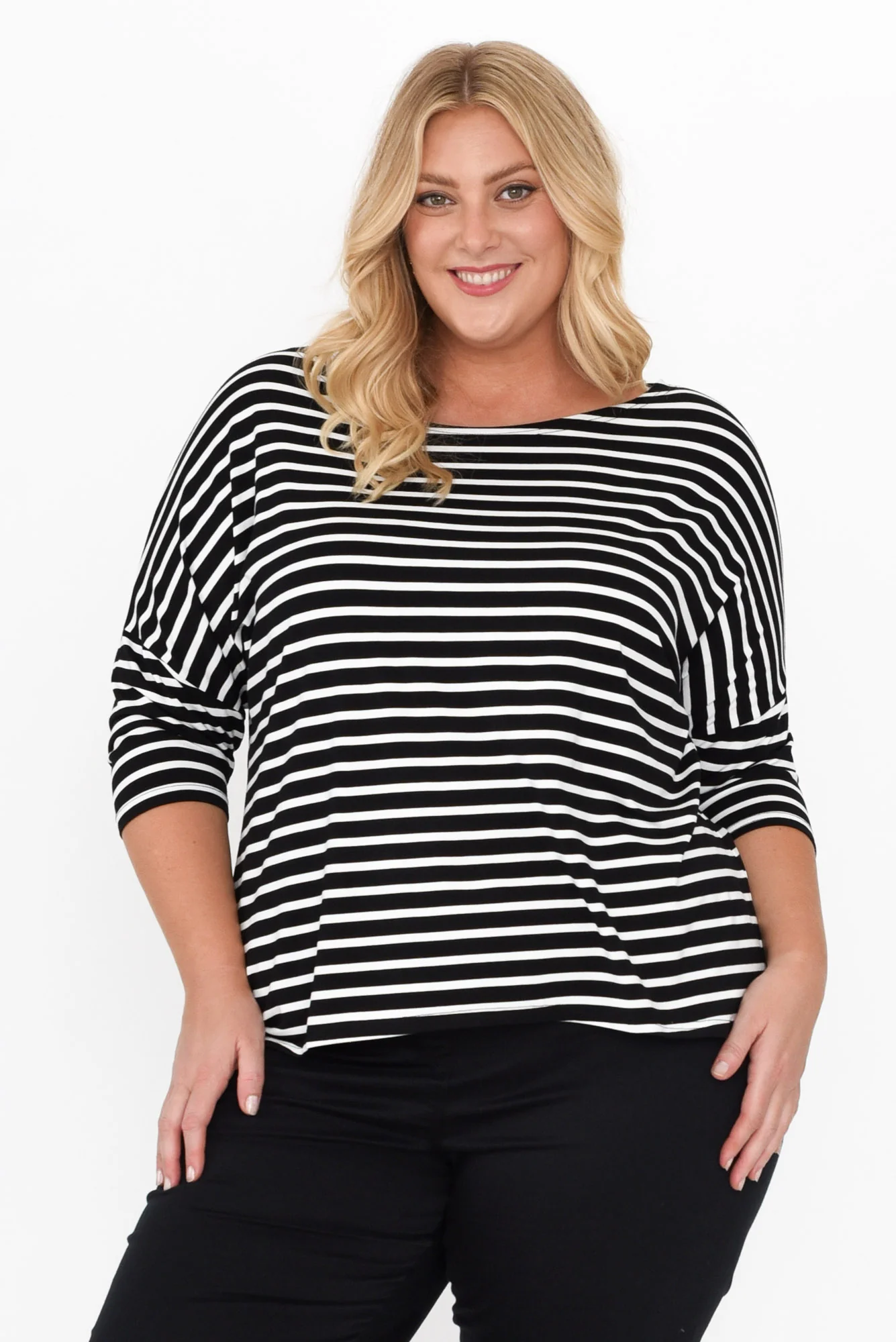 Camila Black Stripe Bamboo Top - Image 11