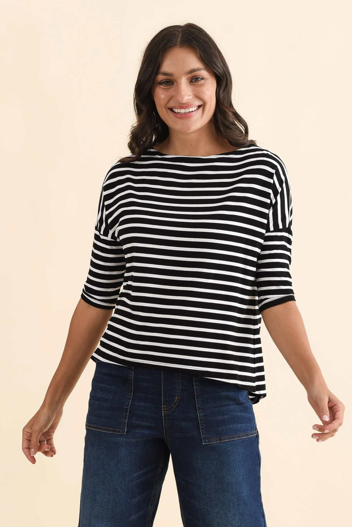 Camila Black Stripe Bamboo Top - Image 3