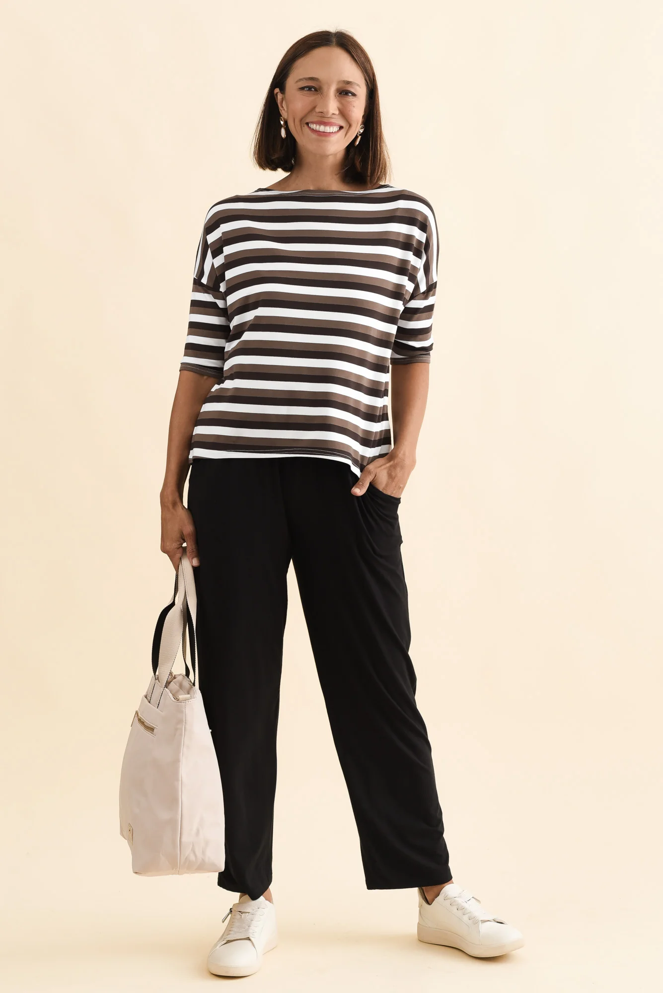 Camila Brown Stripe Bamboo Top - Image 4