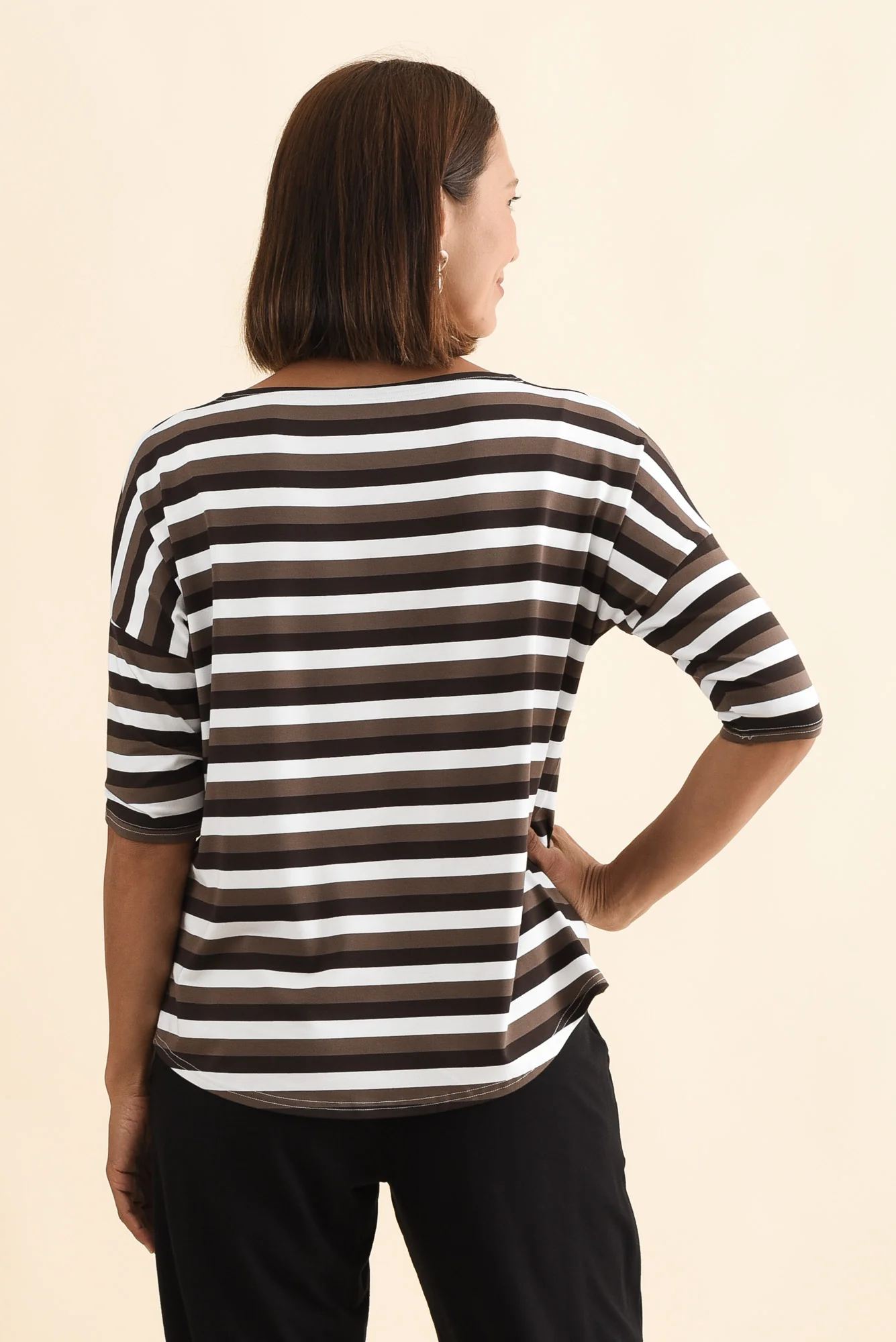 Camila Brown Stripe Bamboo Top - Image 6