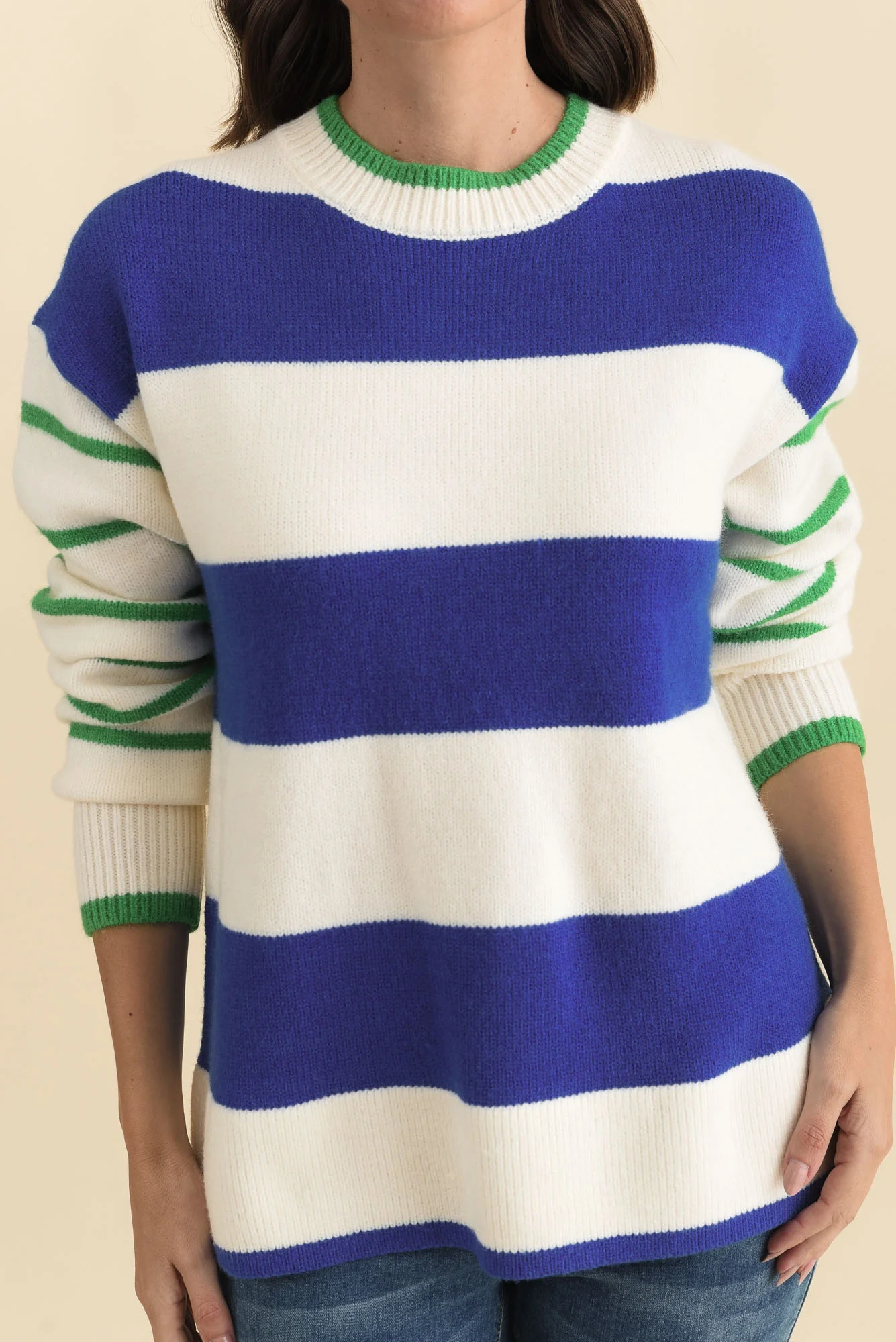 Camryn Blue Stripe Knit Jumper - Image 6