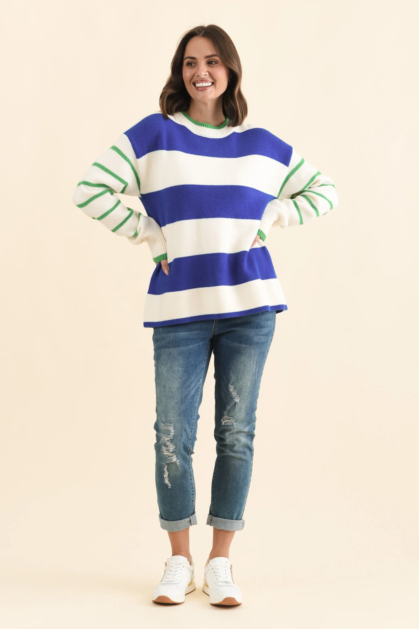 Camryn Blue Stripe Knit Jumper - Image 7