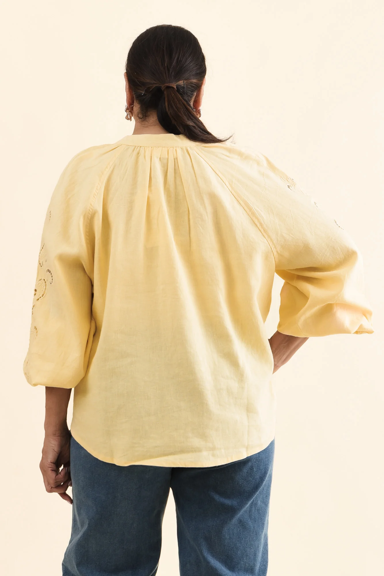 Carlson Yellow Embroidered Blouse - Image 4