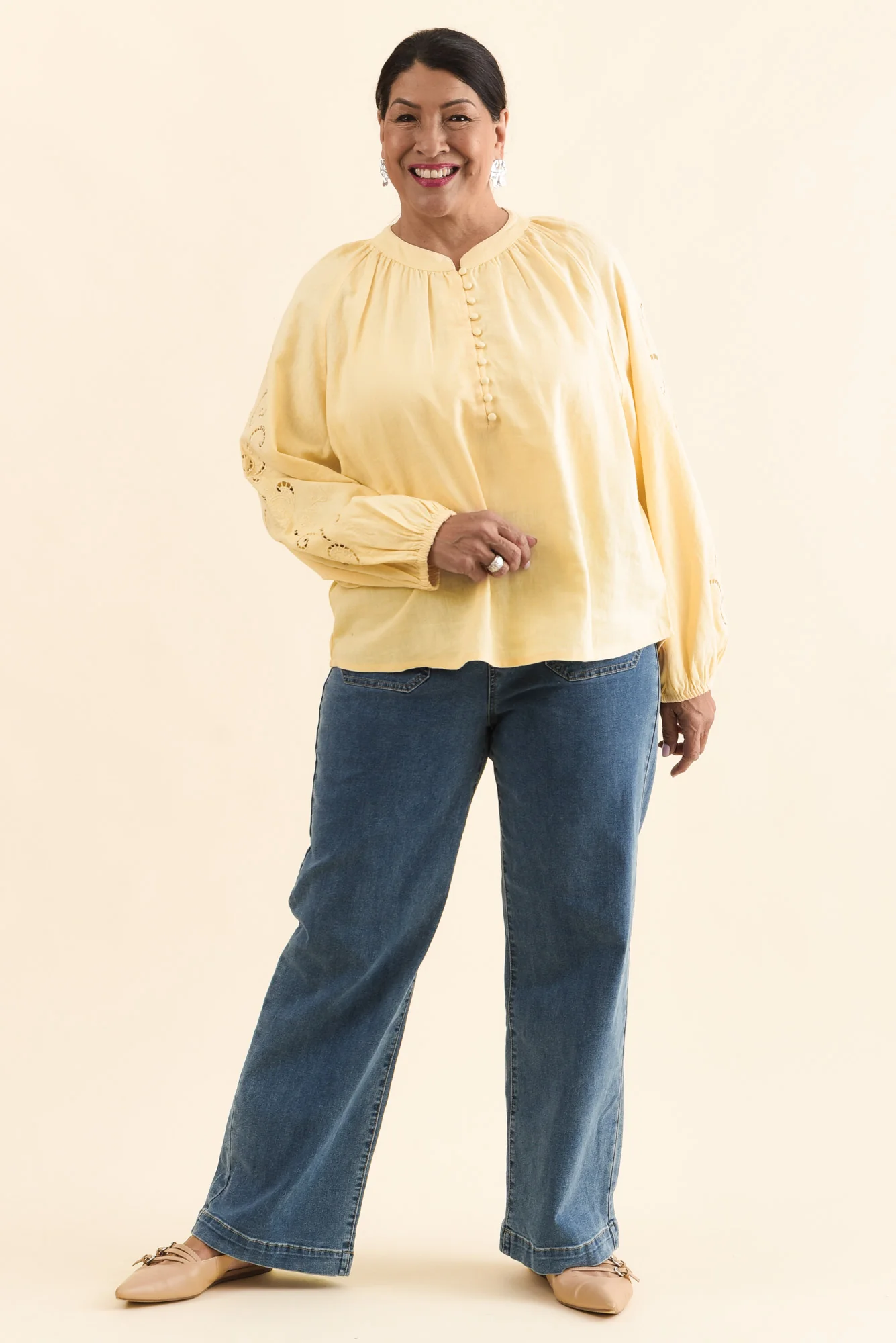 Carlson Yellow Embroidered Blouse - Image 6