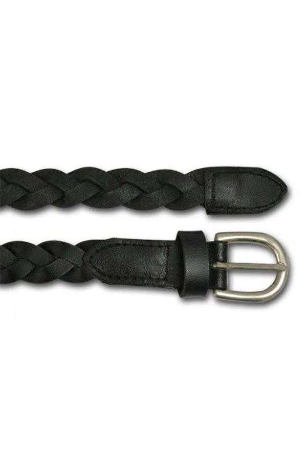 Carol Black Plaited Leather Belt - Image 2