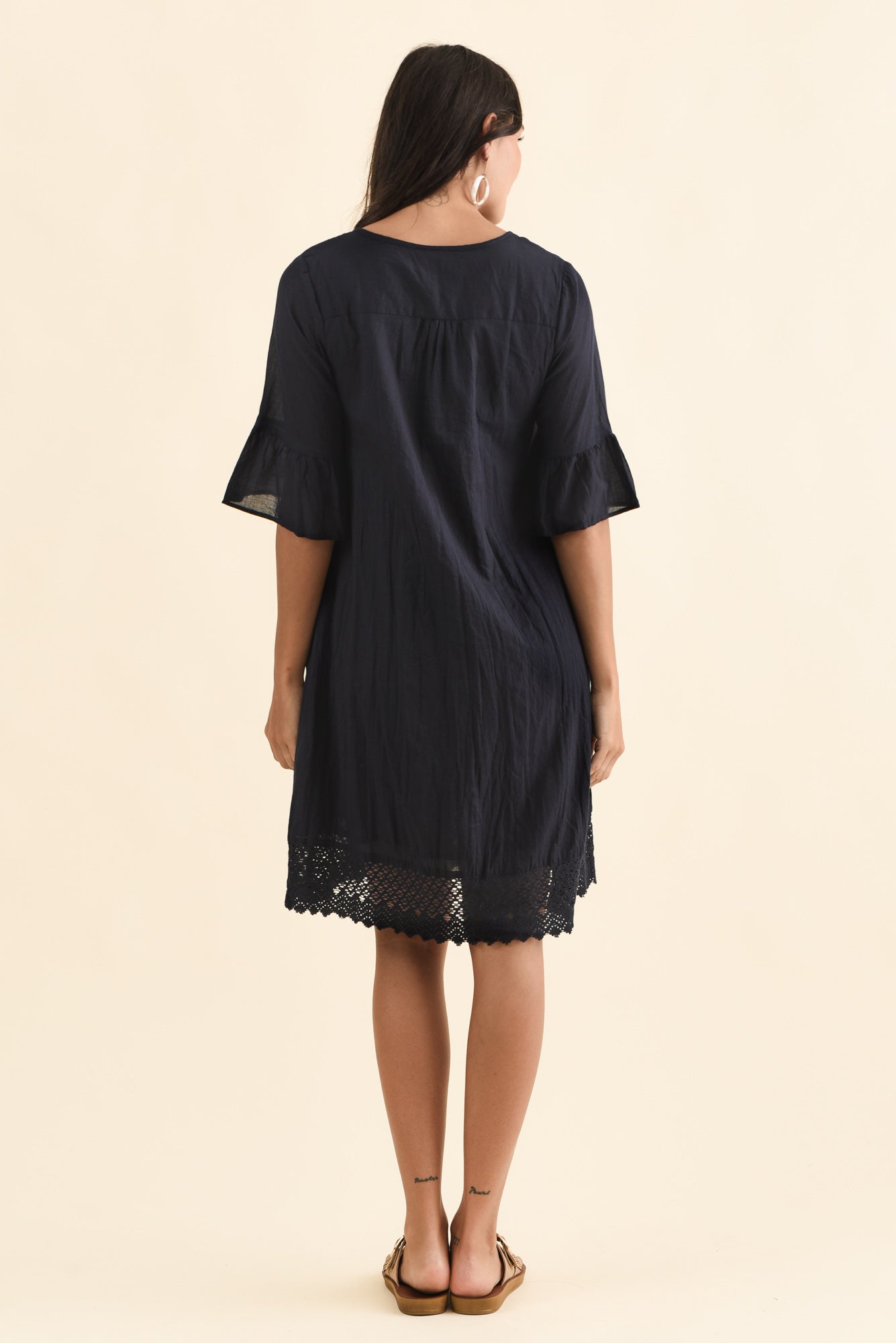 Cayman Navy Cotton Tunic Dress - Image 5