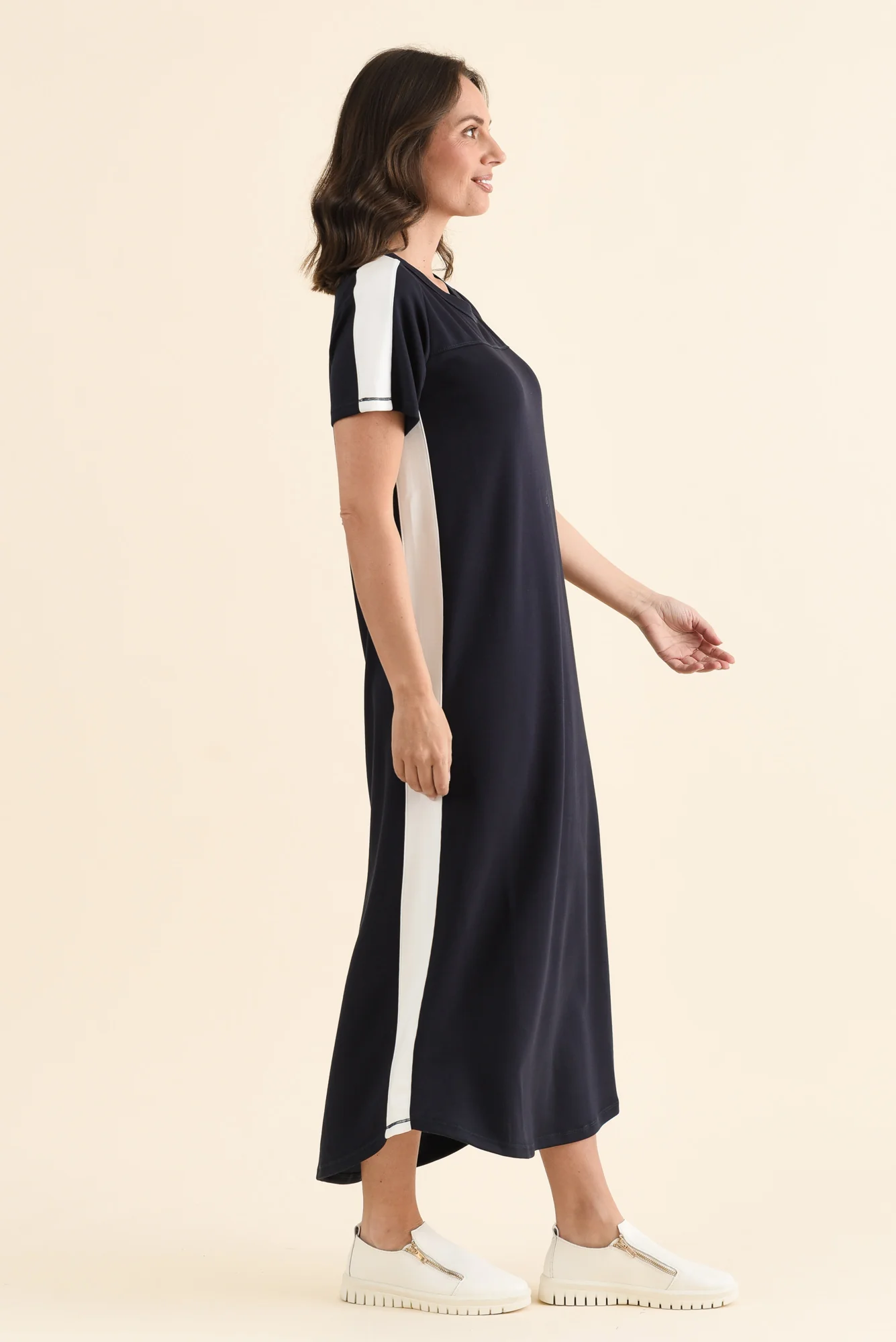 Chicago Navy Stripe Tee Dress - Image 2