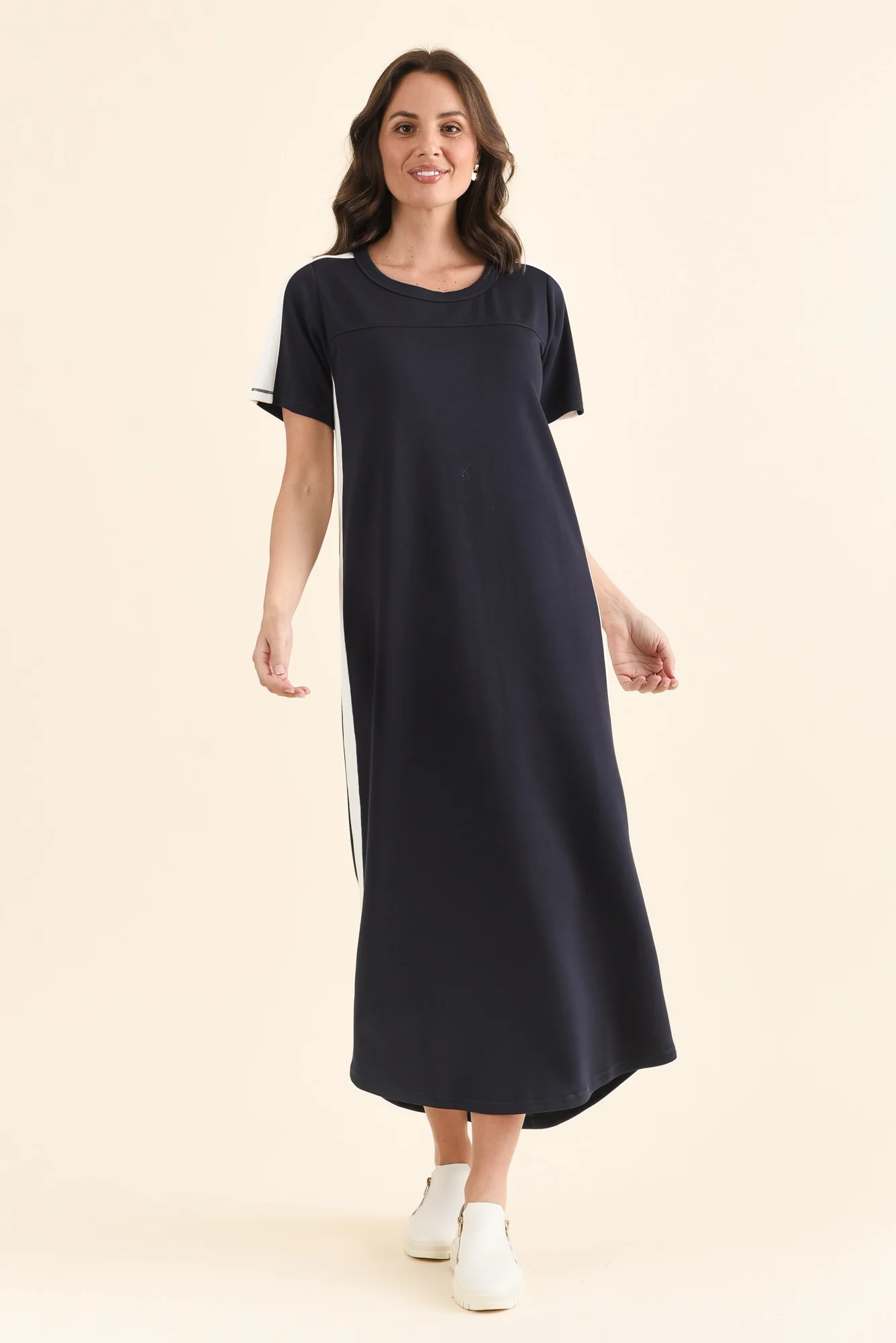 Chicago Navy Stripe Tee Dress - Image 4