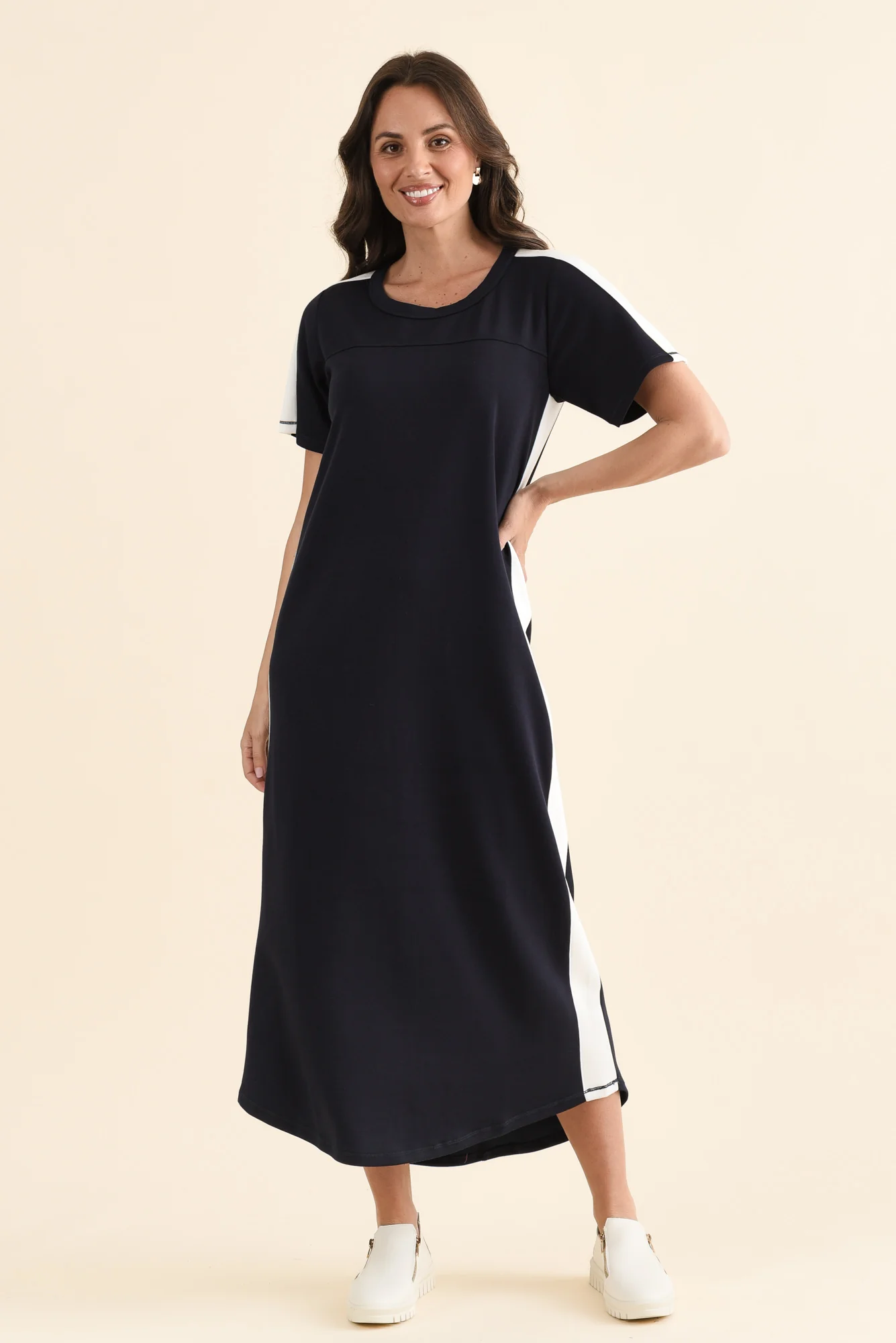 Chicago Navy Stripe Tee Dress - Image 6