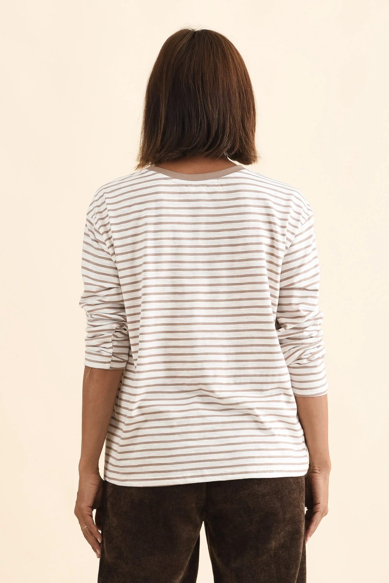 Coco Beige Stripe Long Sleeve Tee - Image 4