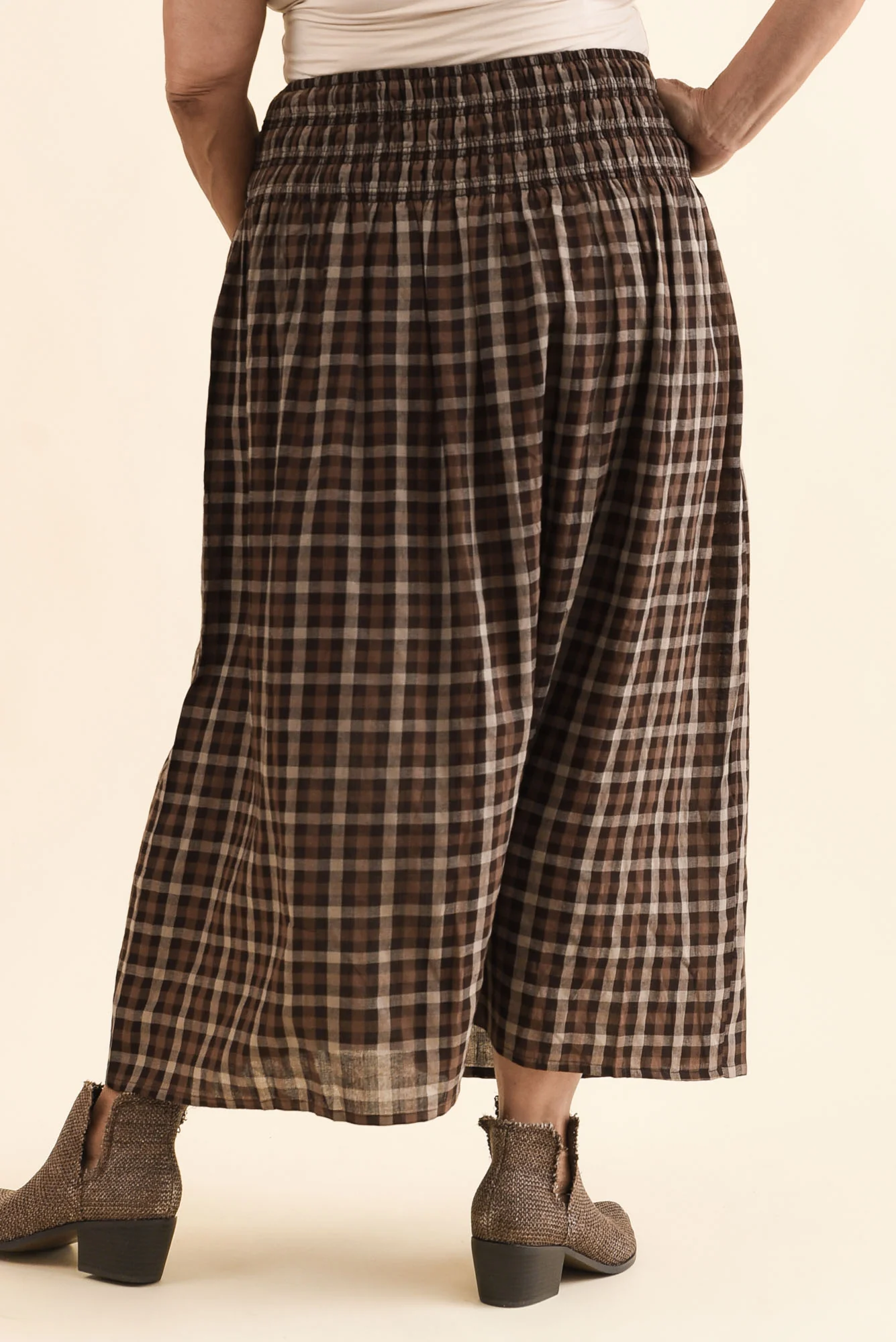 Coco Chocolate Check Cotton Skirt - Image 4