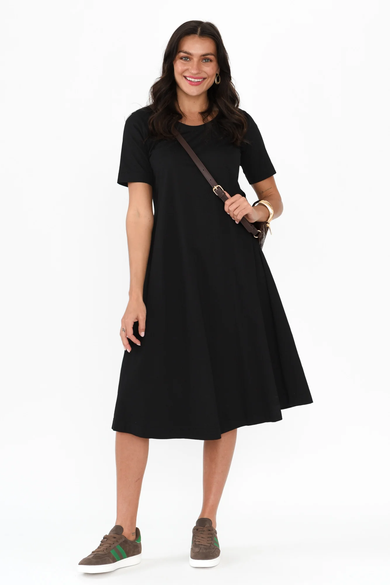 Cynthia Black Cotton Tee Dress - Image 2