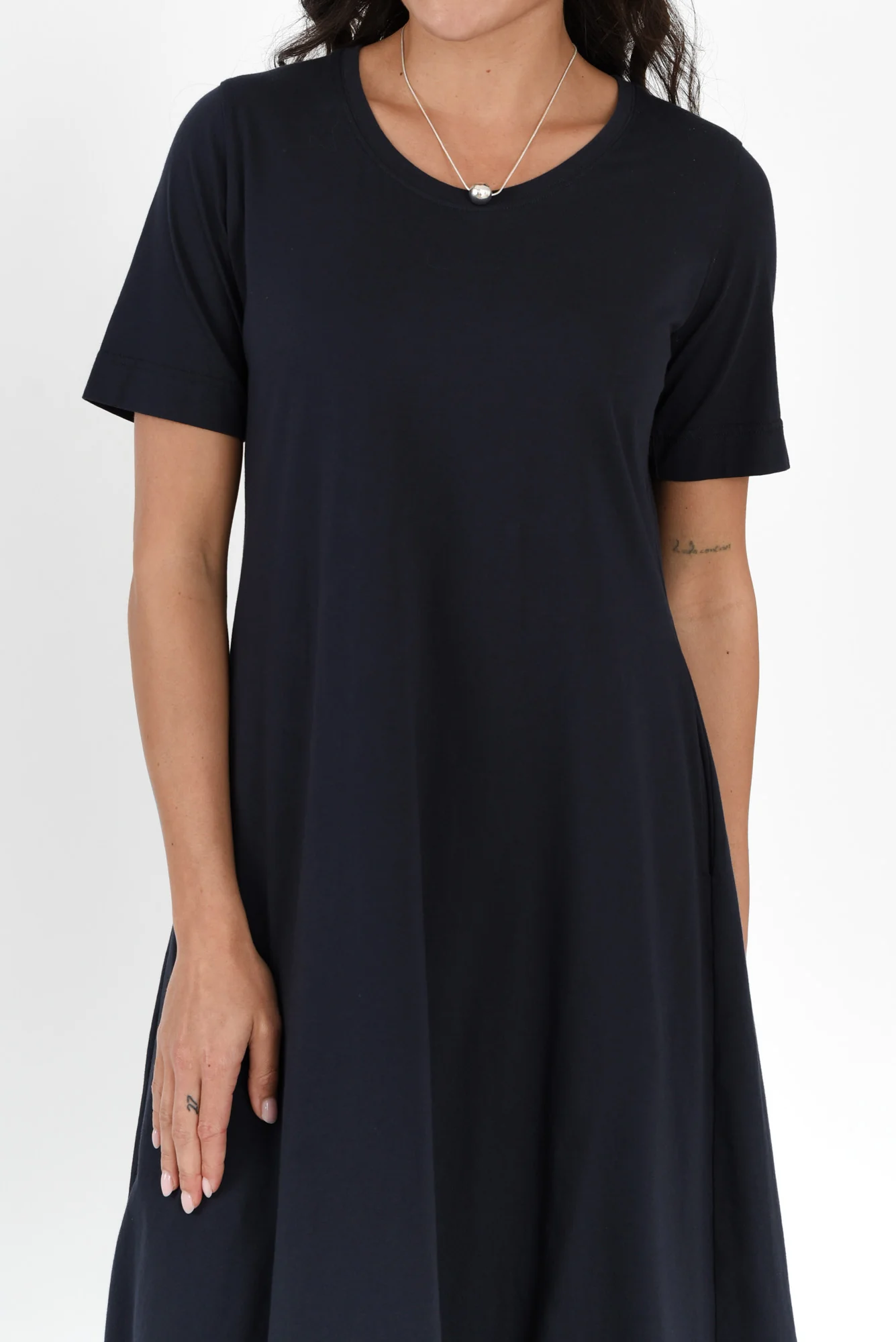 Cynthia Navy Cotton Tee Dress - Image 6