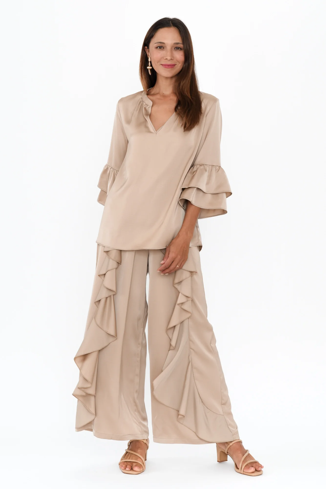 Dancer Taupe Ruffle Pants - Image 4