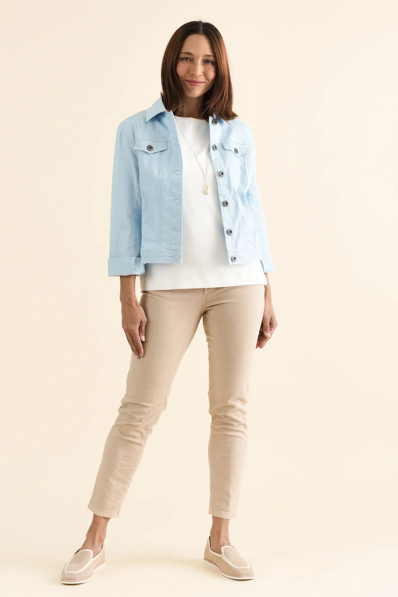 Danielle Light Blue Stretch Jean Jacket - Image 2