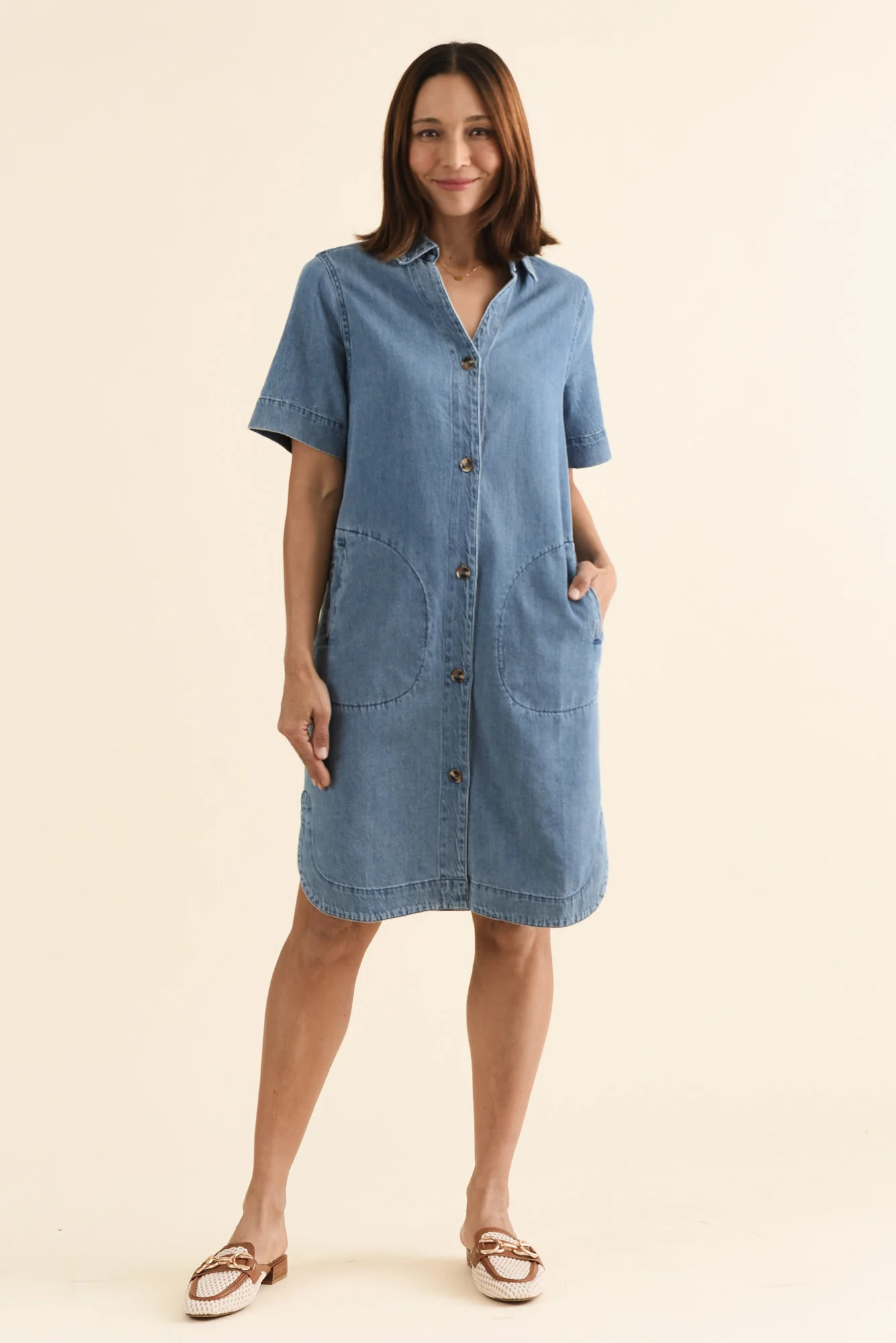 Dawson Blue Denim Button Dress - Image 2