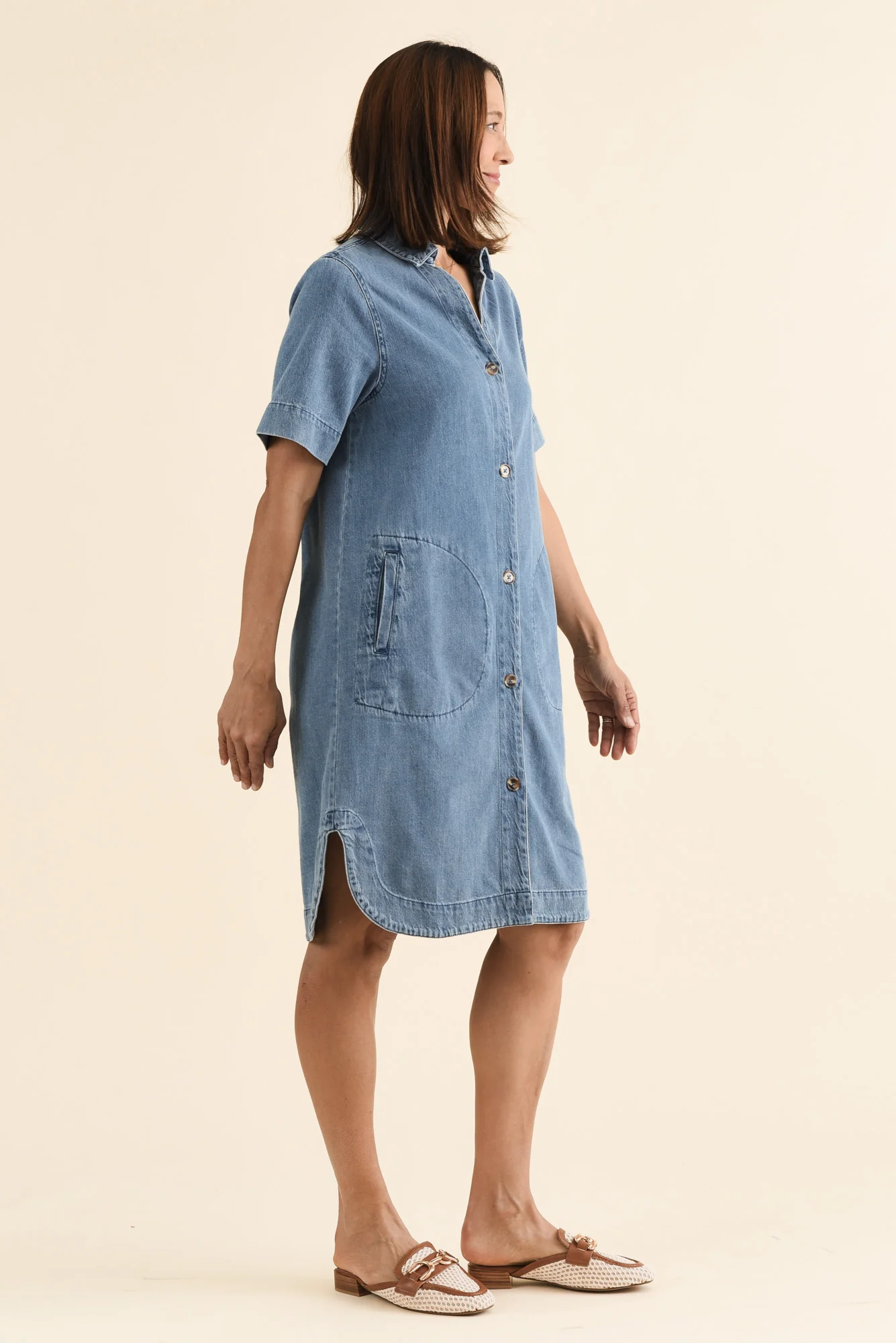 Dawson Blue Denim Button Dress - Image 3