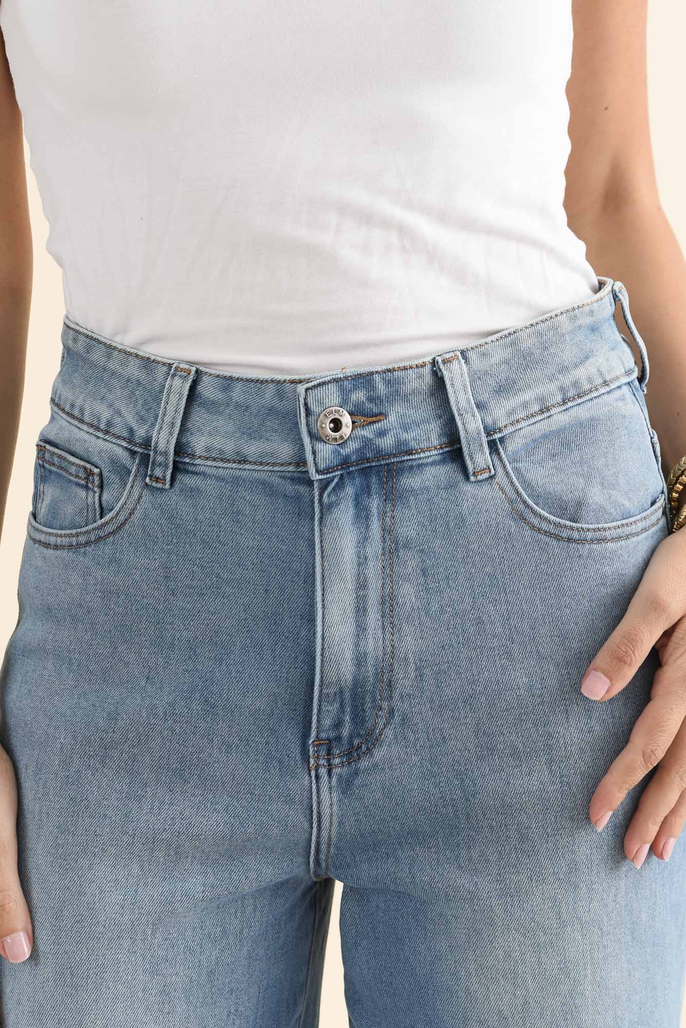Deb Mid Blue Denim Wide Leg Jeans - Image 5