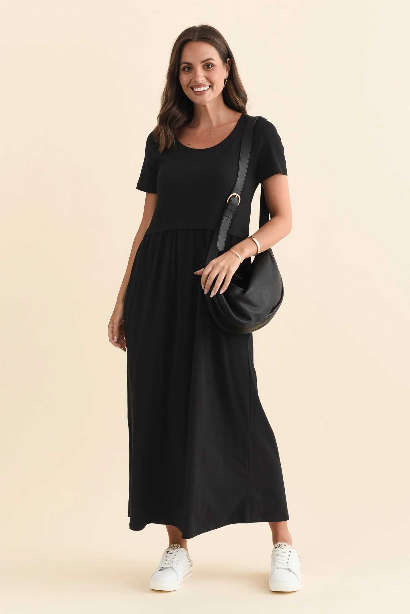 Deidra Black Cotton Pocket Dress - Image 2