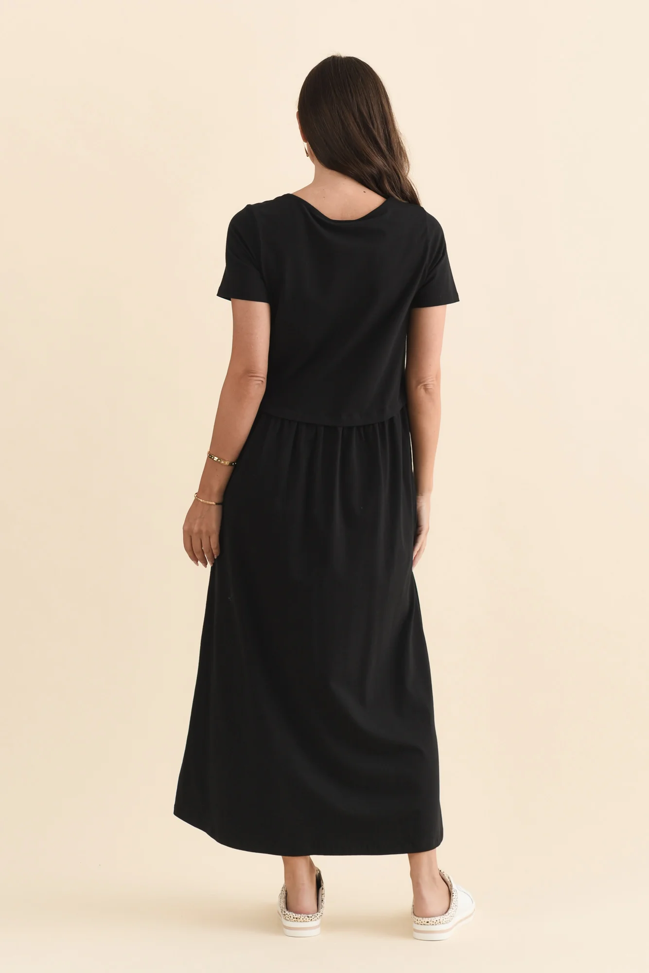 Deidra Black Cotton Pocket Dress - Image 4
